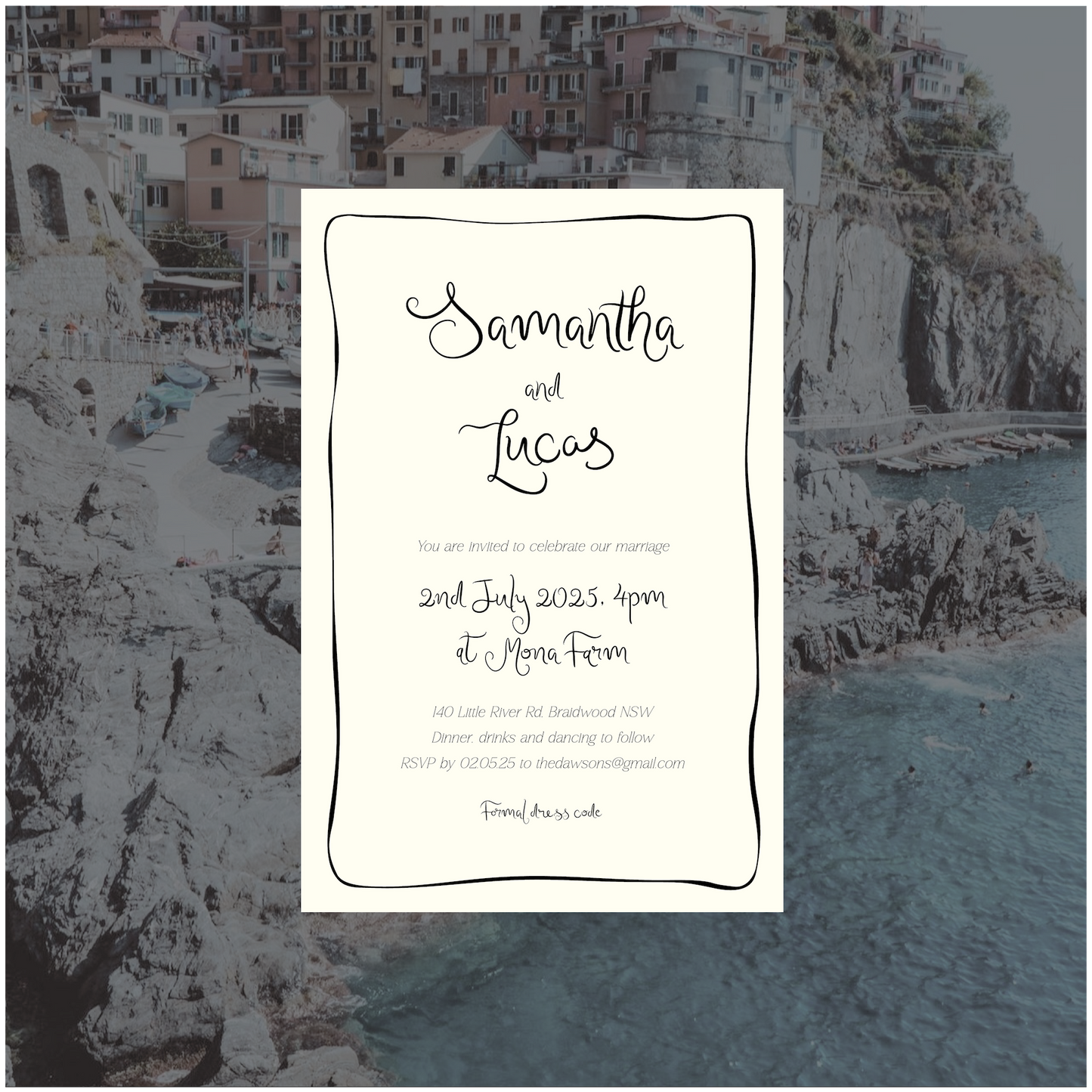 Amalfi Single Invitation