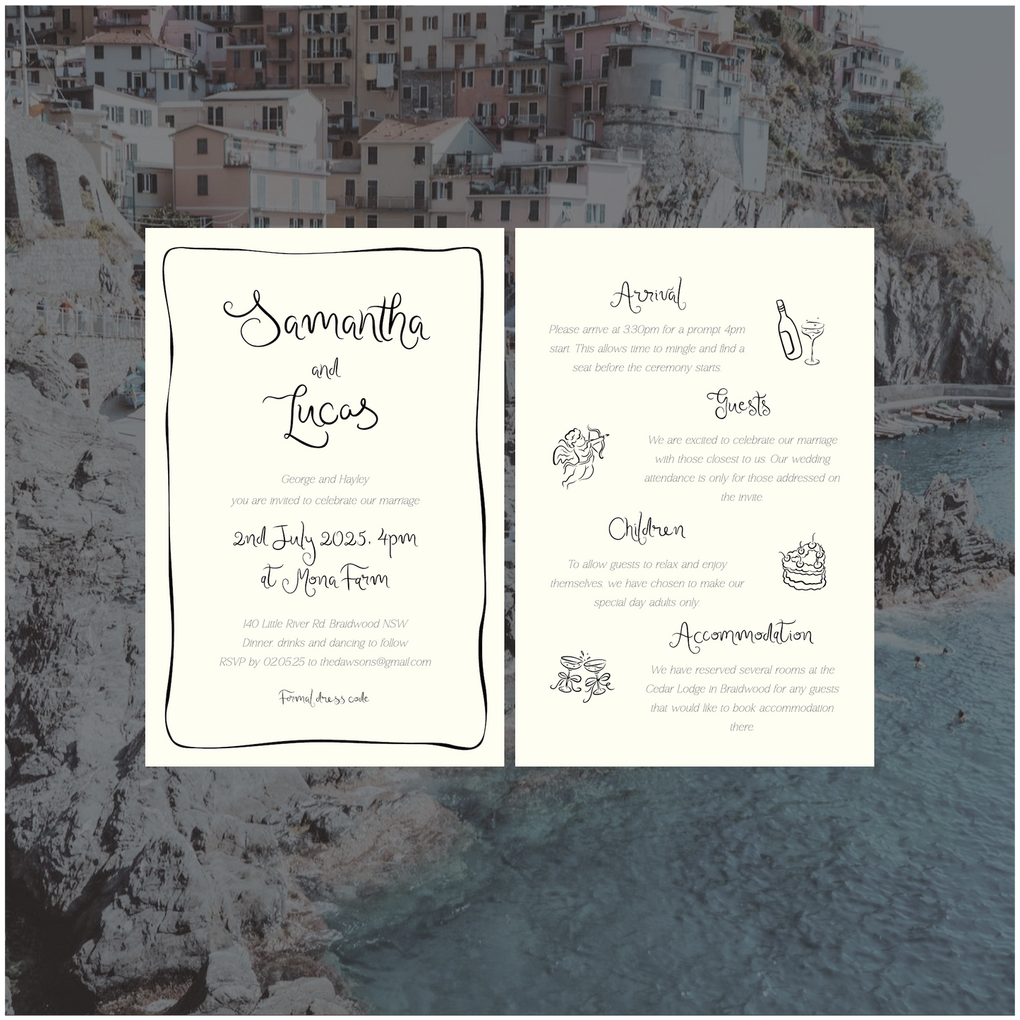 Amalfi Single Invitation