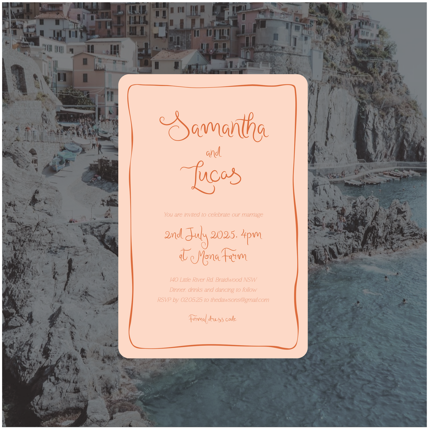 Amalfi Single Invitation