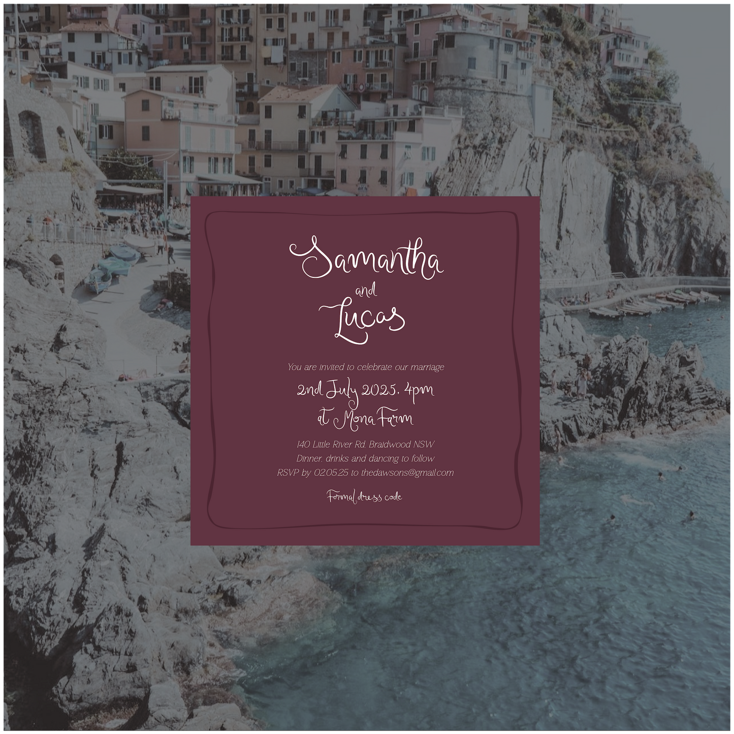 Amalfi Single Invitation