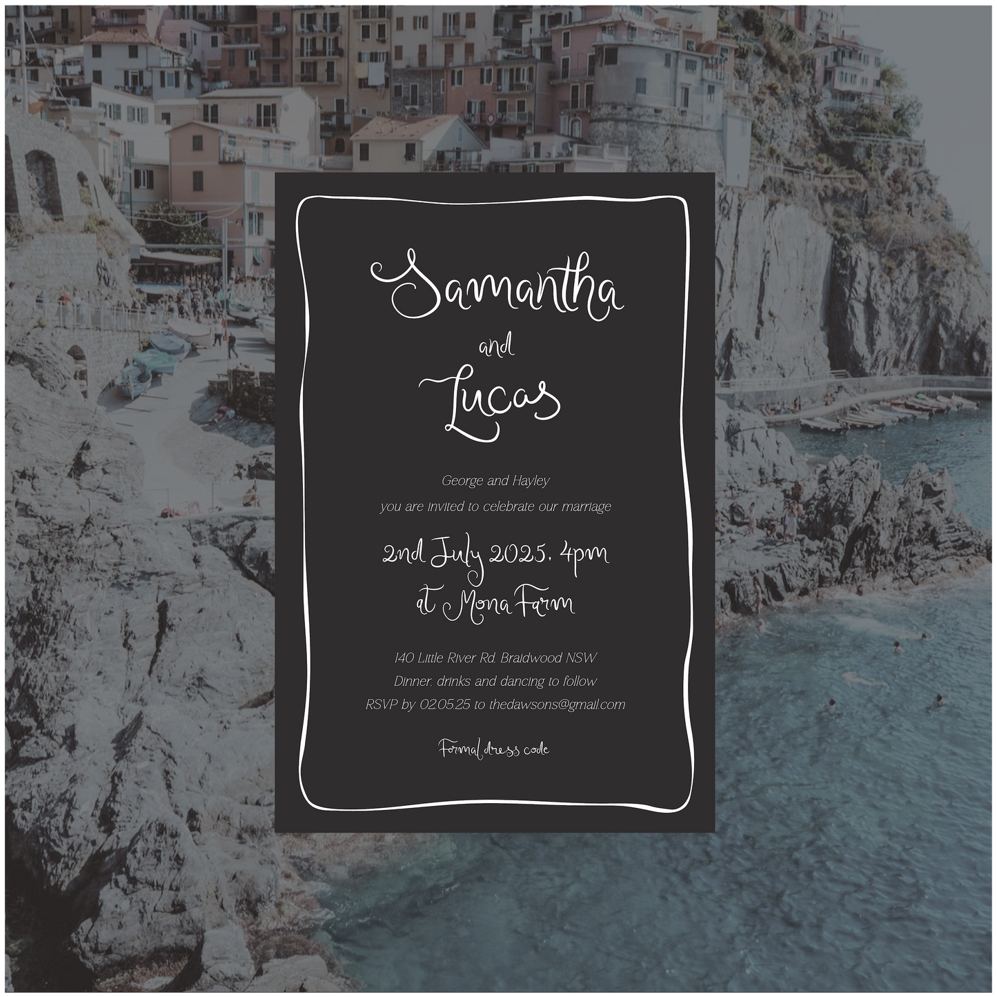 Amalfi Single Invitation