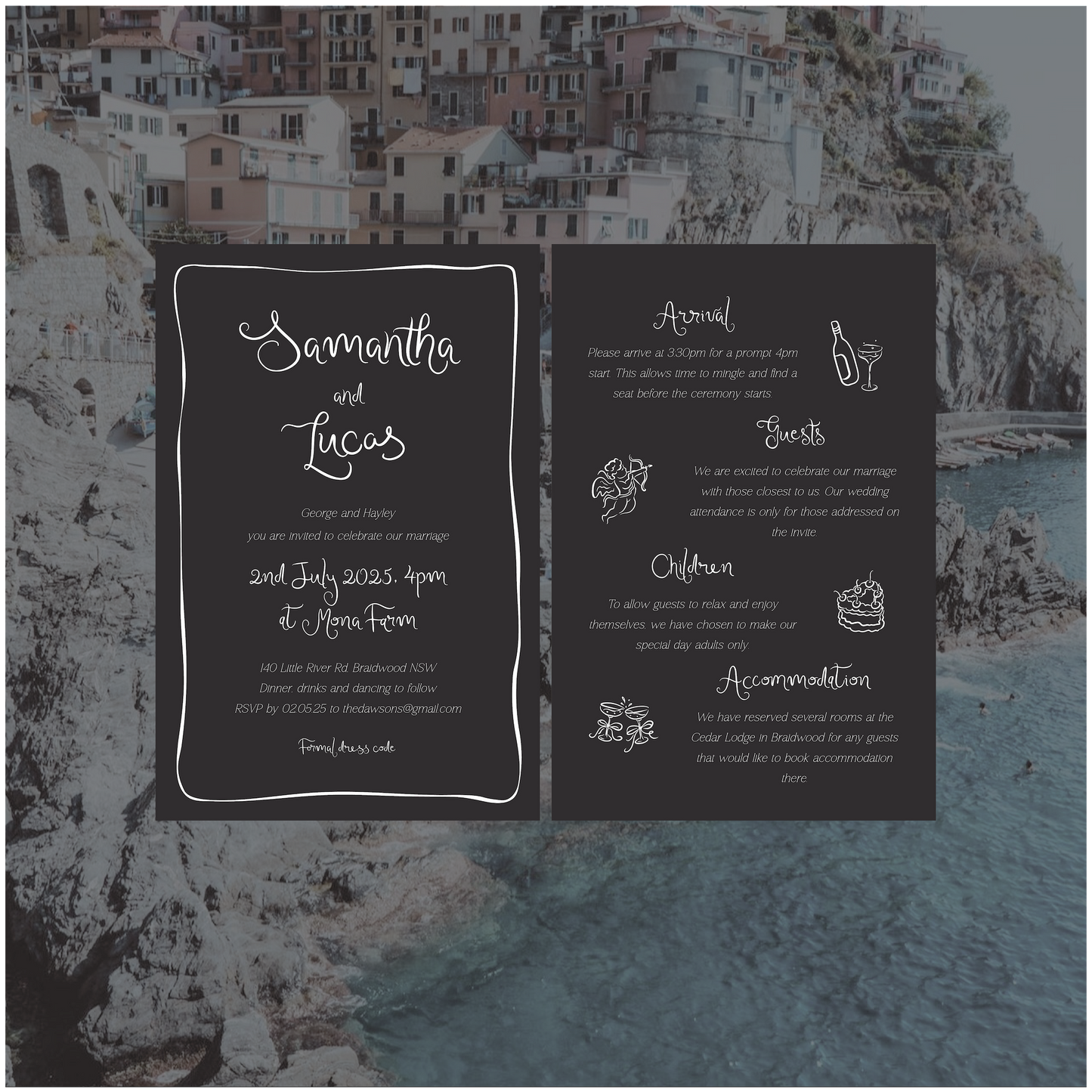 Amalfi Single Invitation