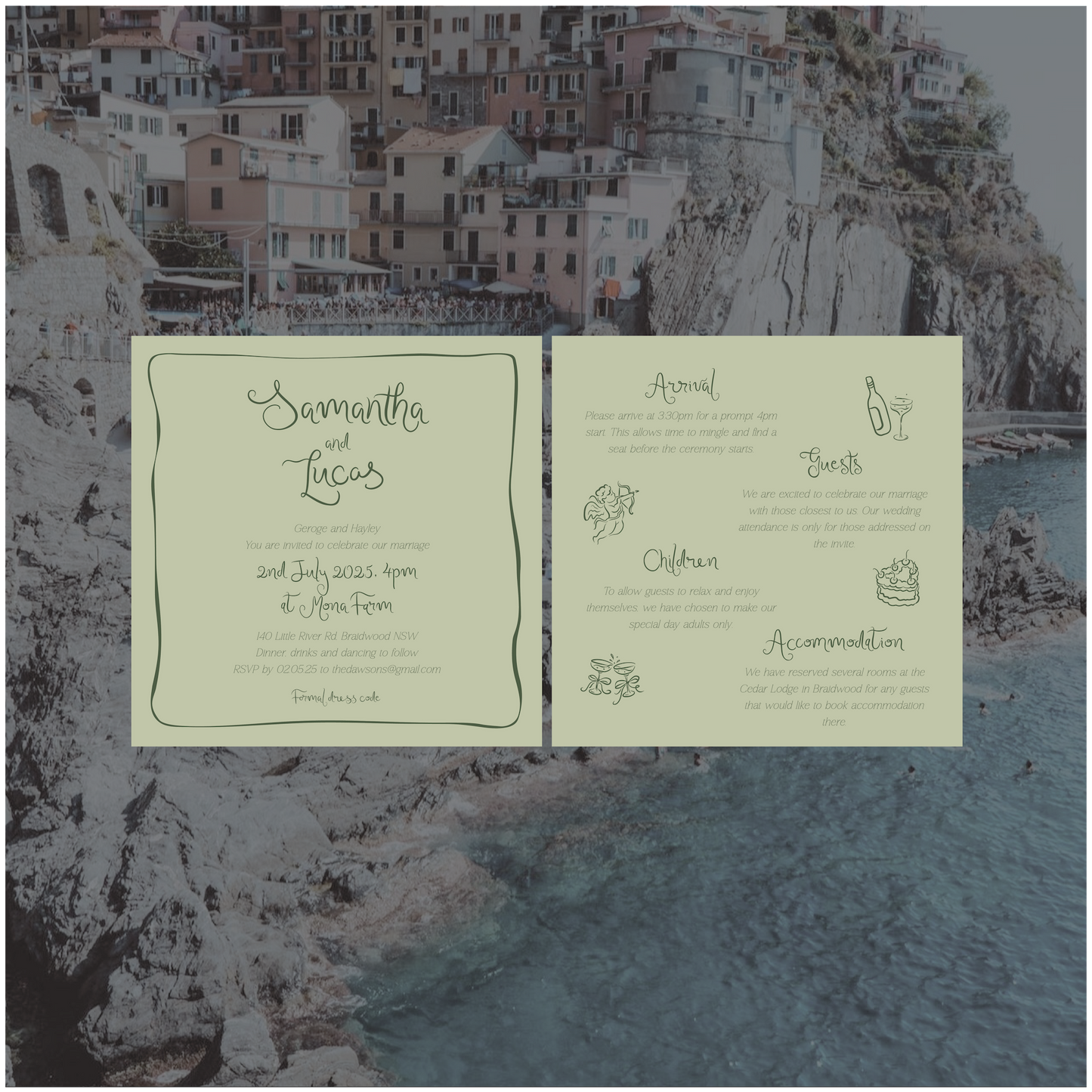 Amalfi Single Invitation