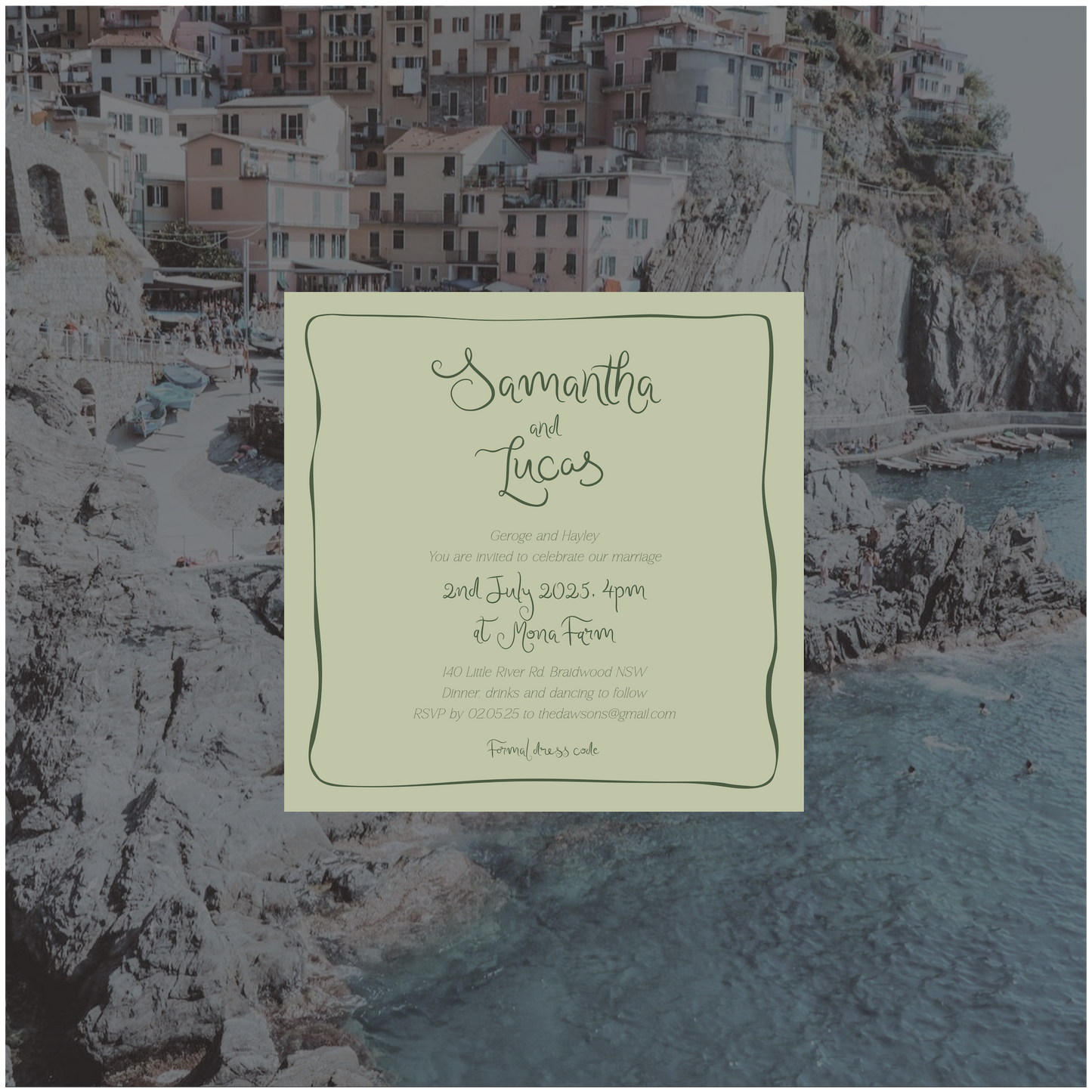 Amalfi Single Invitation