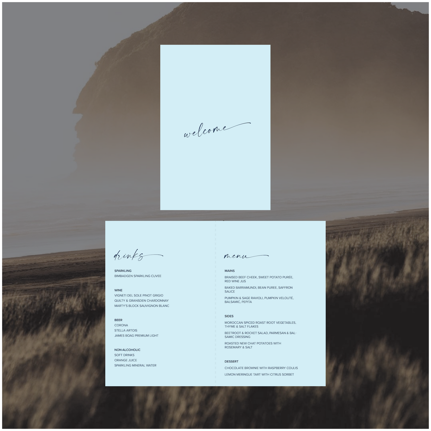 Auckland Standing Table Menu