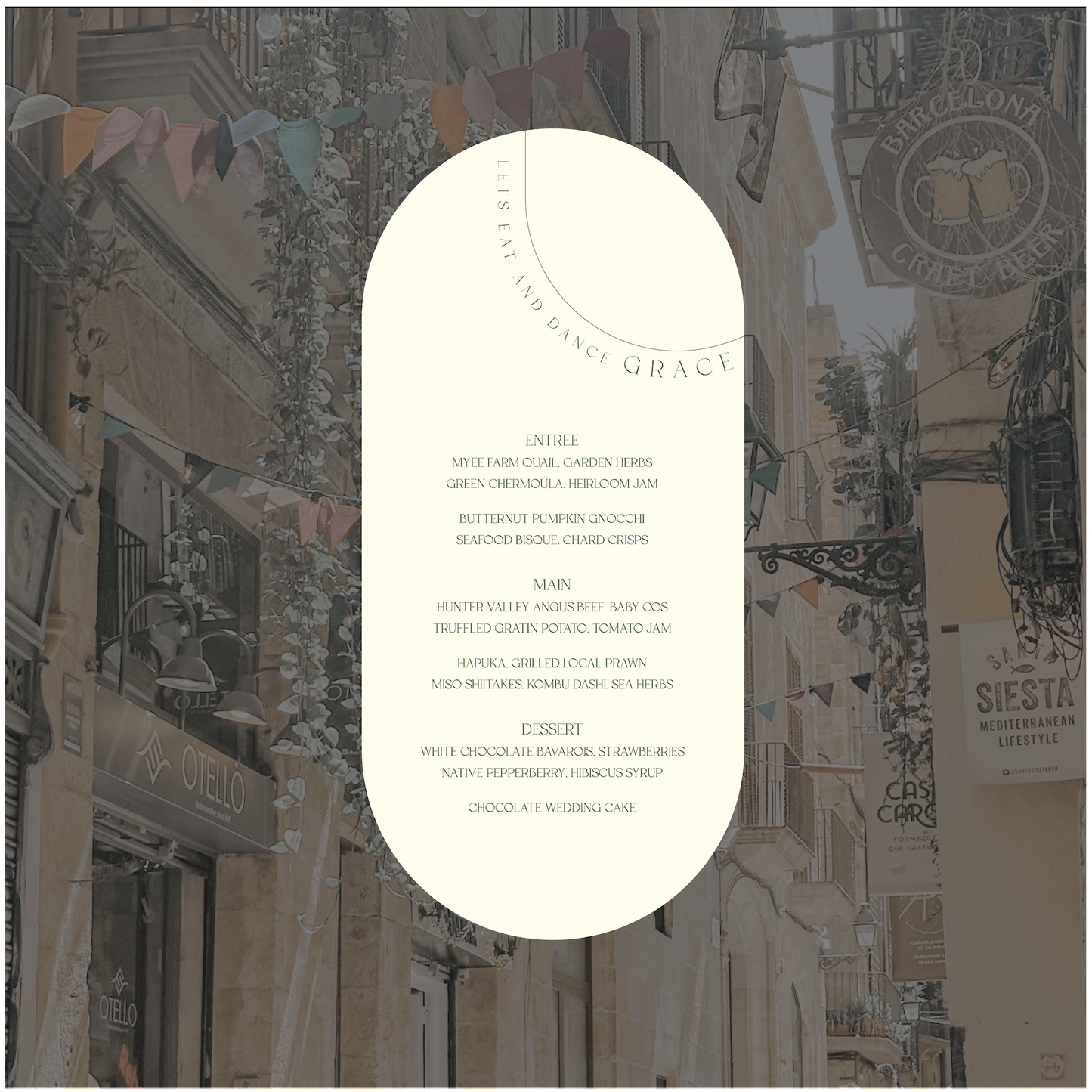 Barcelona Menu