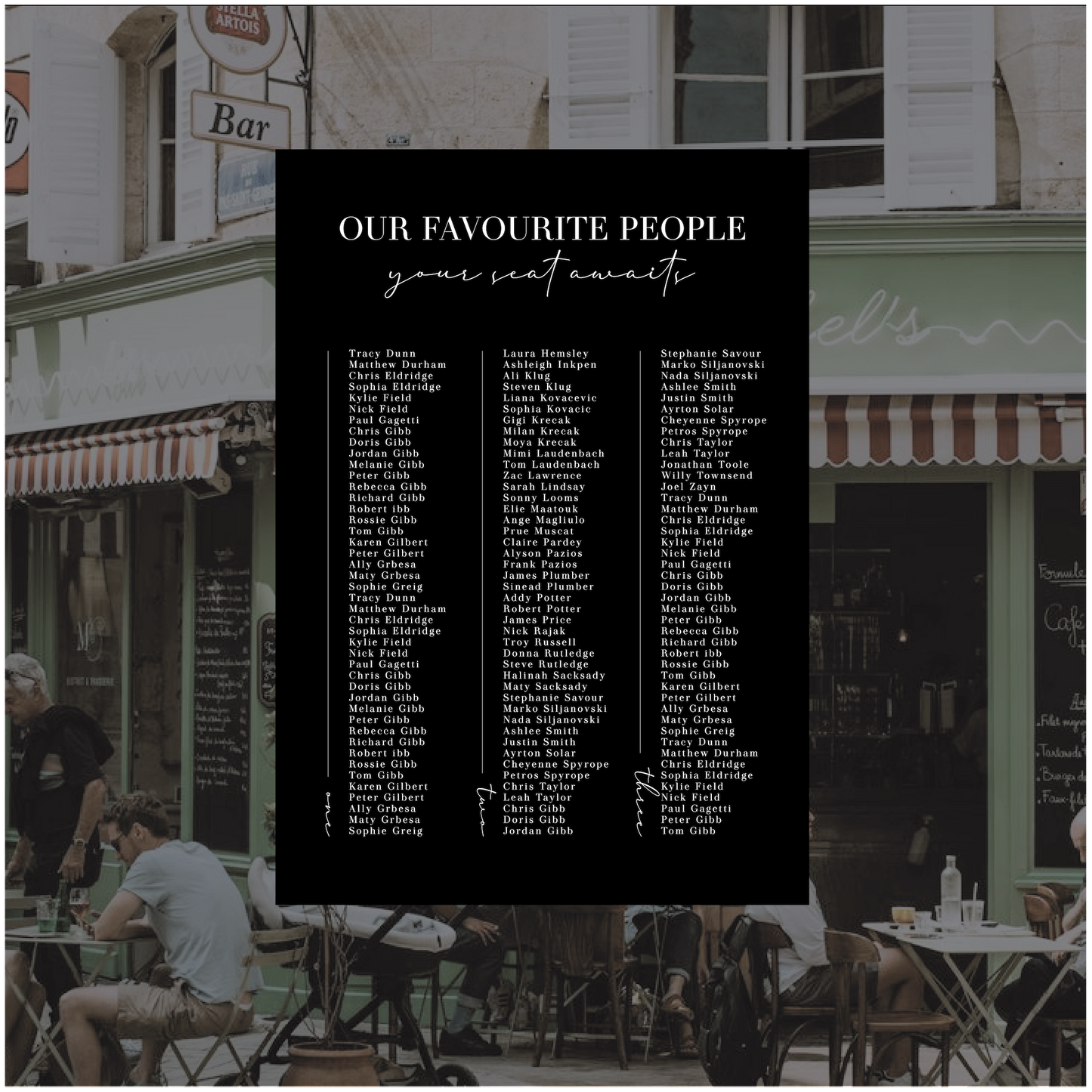 Bordeaux Seating Chart