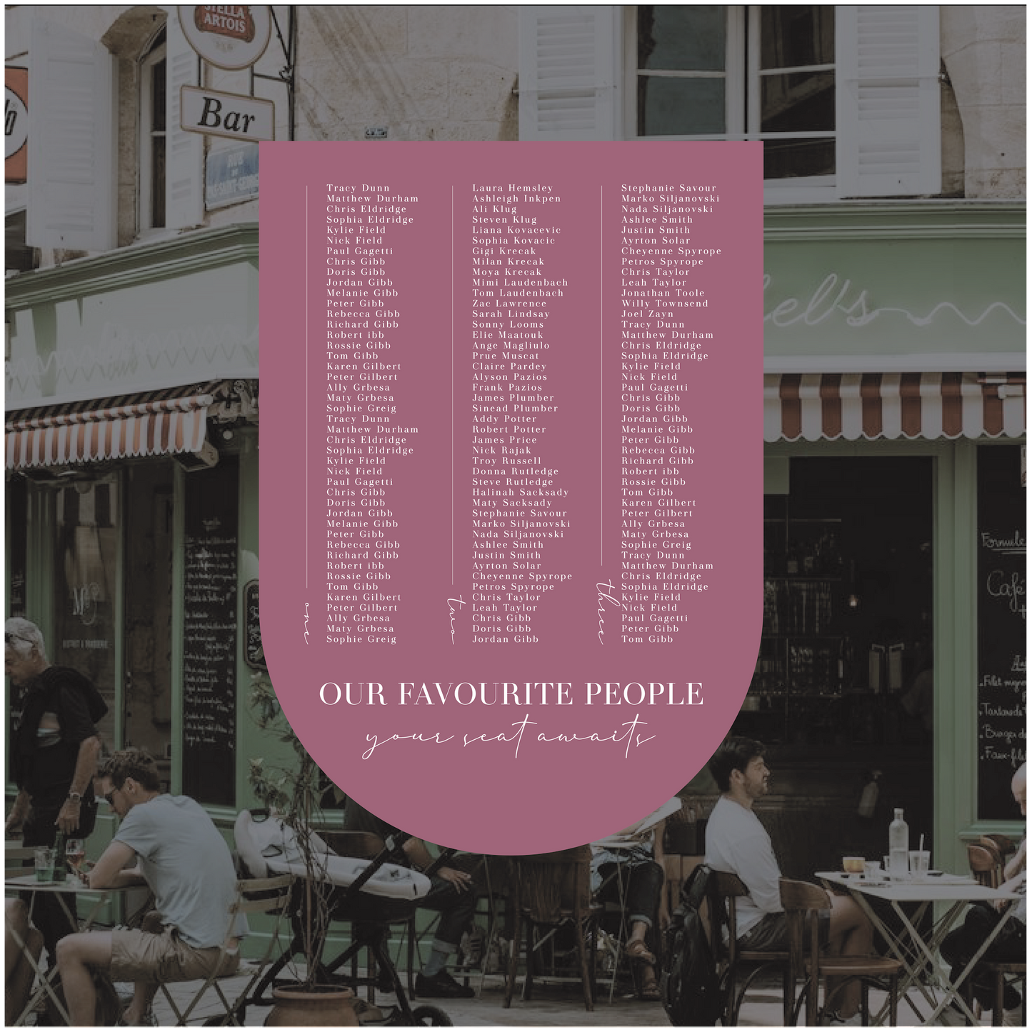 Bordeaux Seating Chart