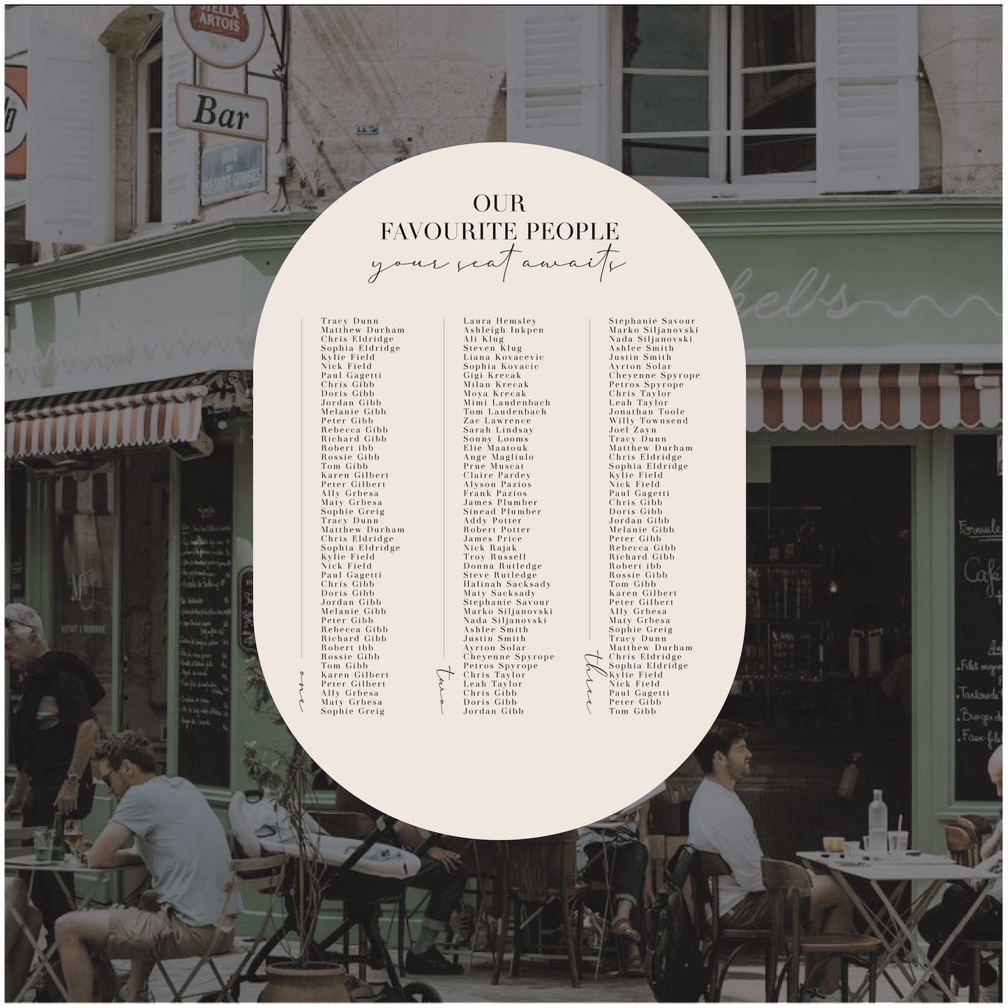 Bordeaux Seating Chart