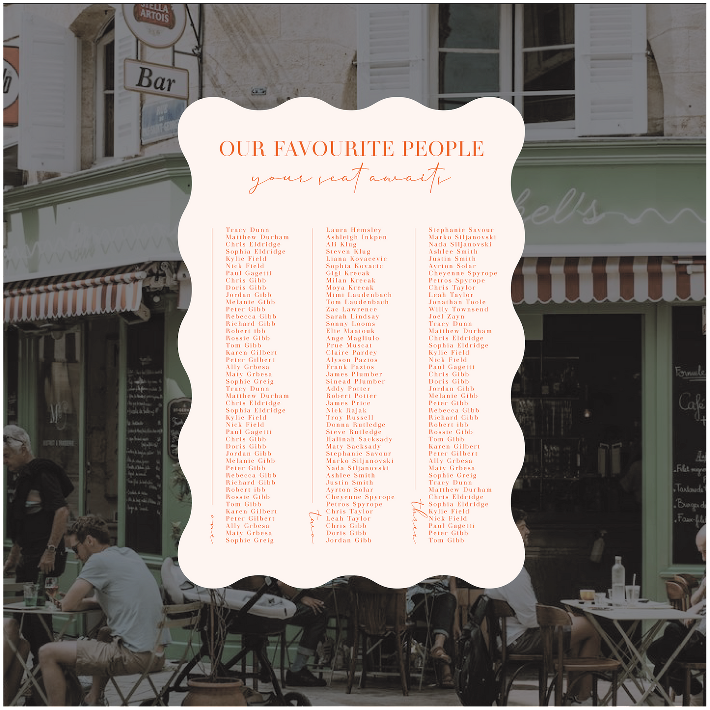 Bordeaux Seating Chart