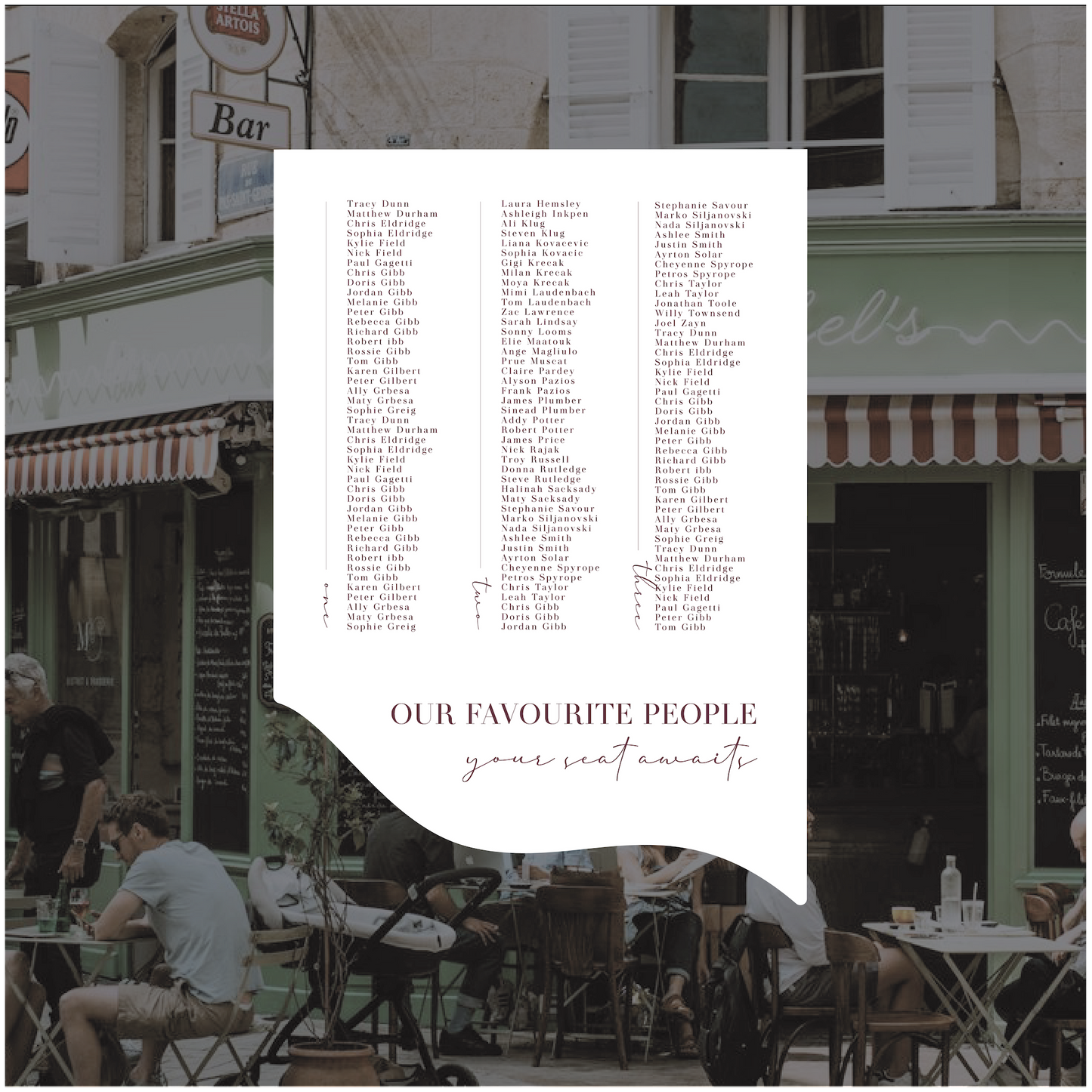 Bordeaux Seating Chart