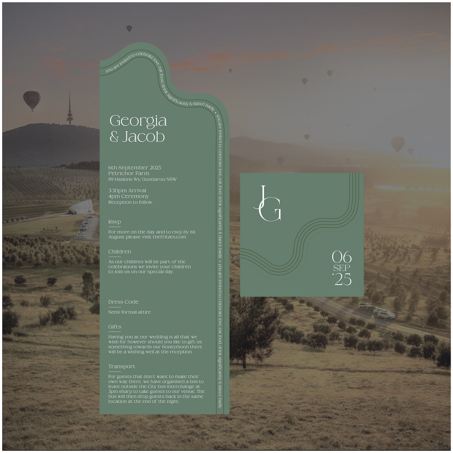 Canberra Folded Invitation