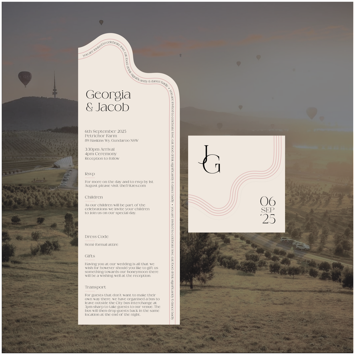 Canberra Folded Invitation