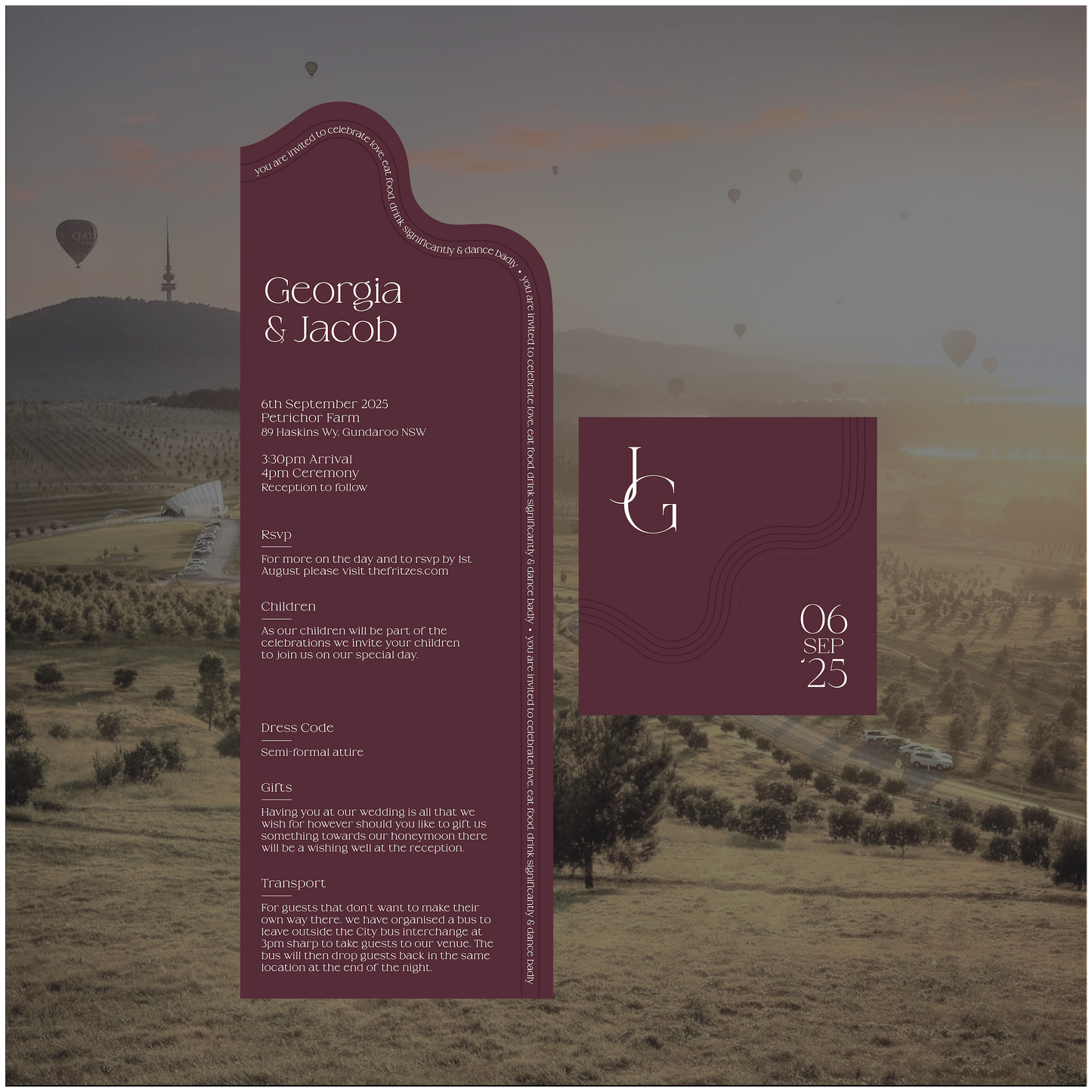 Canberra Folded Invitation