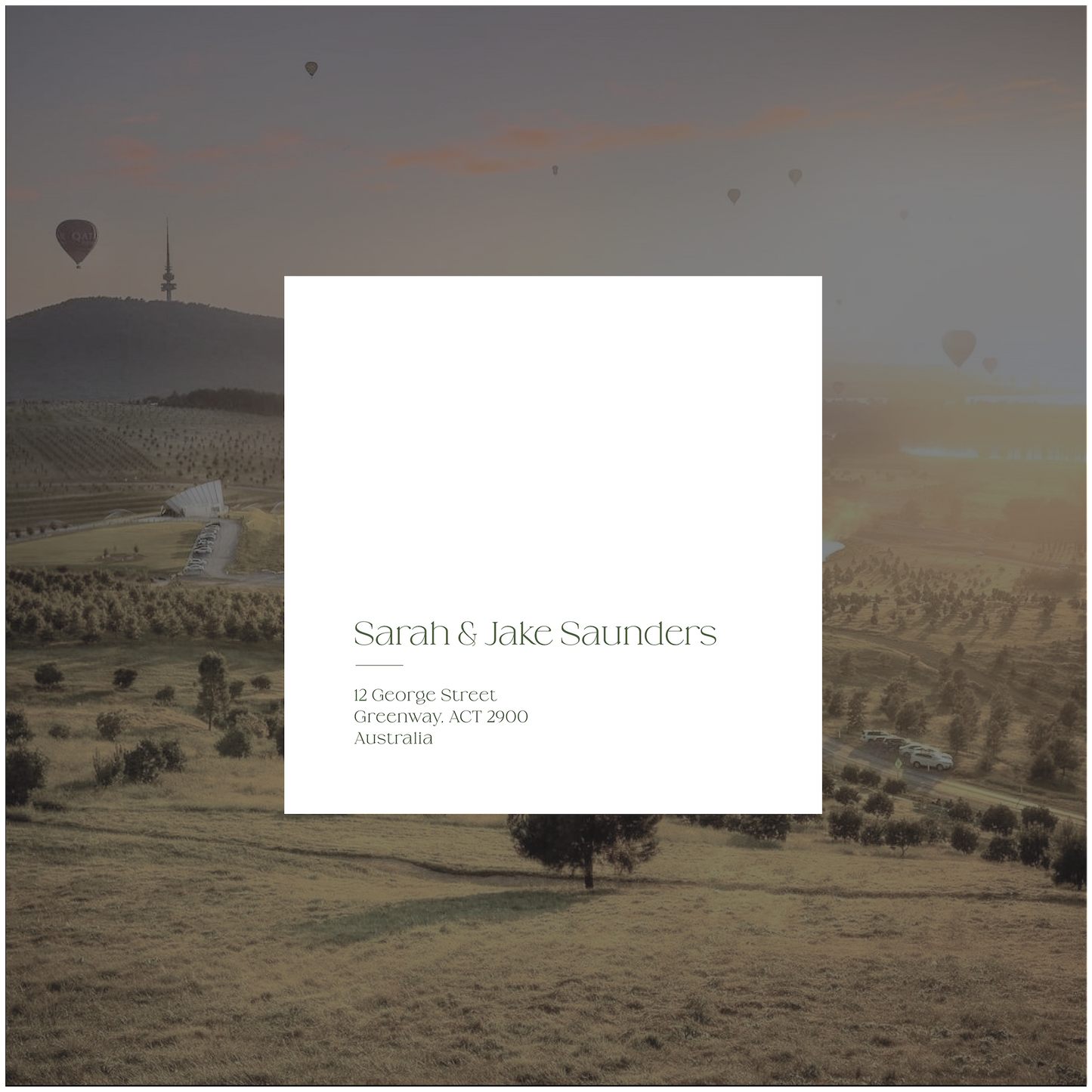 Canberra Folded Invitation