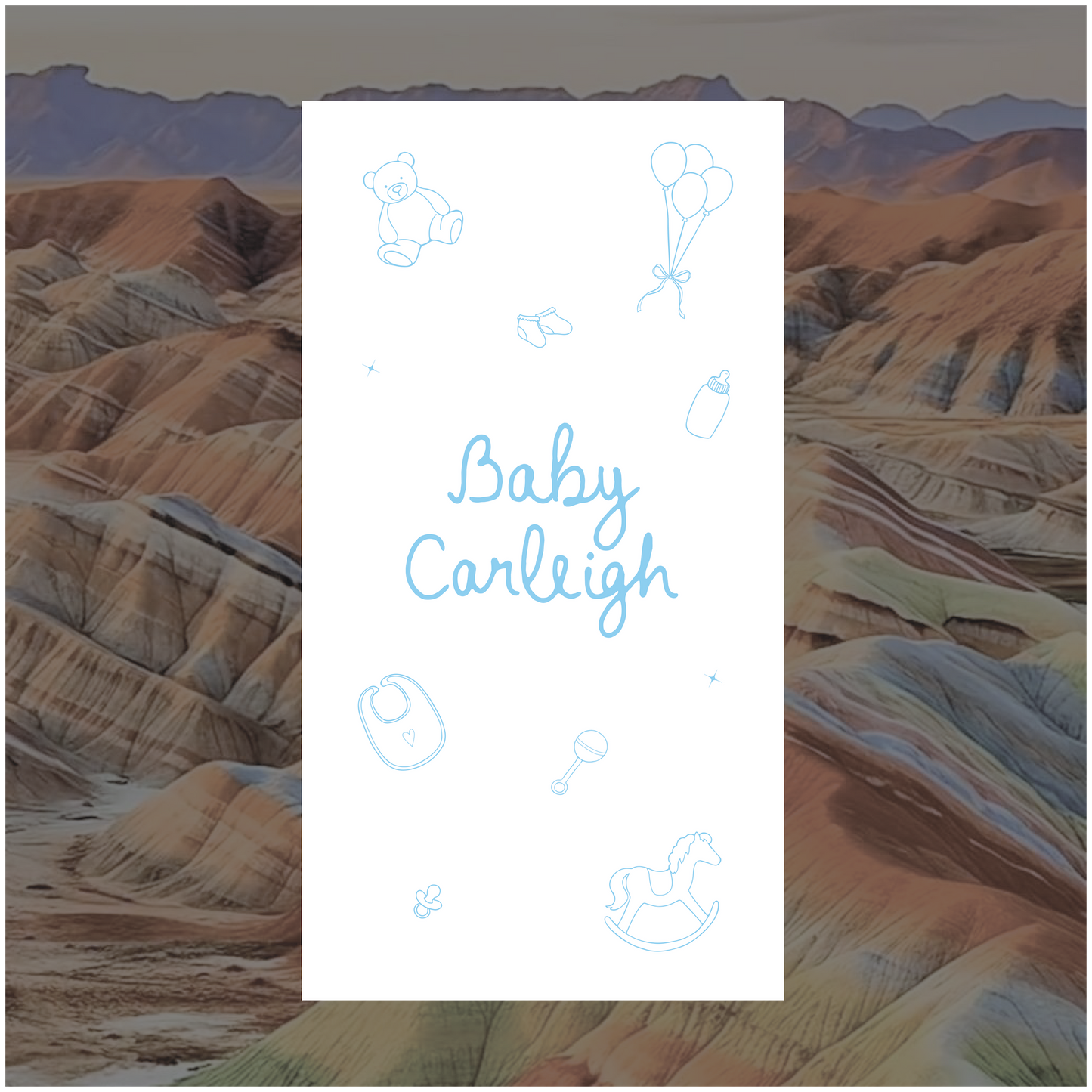 Danxia Baby Shower Linen Sign
