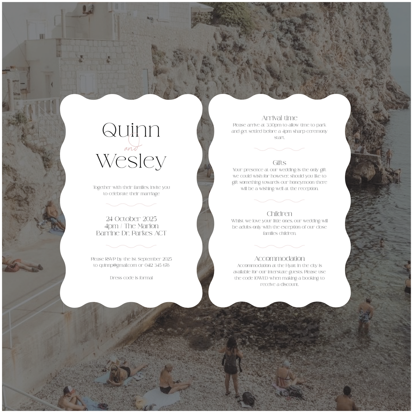 Dubrovnik Single Invitation