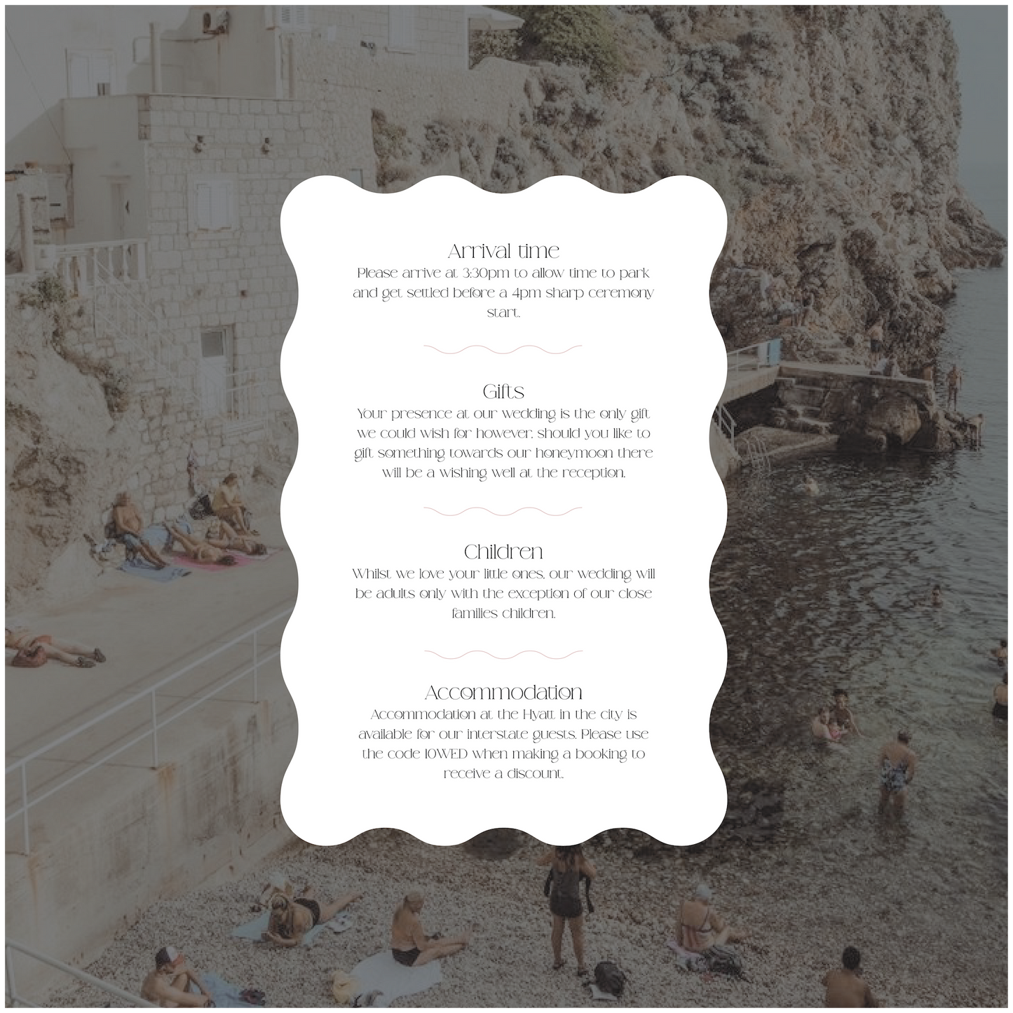 Dubrovnik Single Invitation