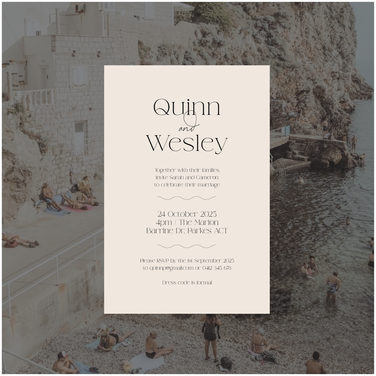 Dubrovnik Single Invitation