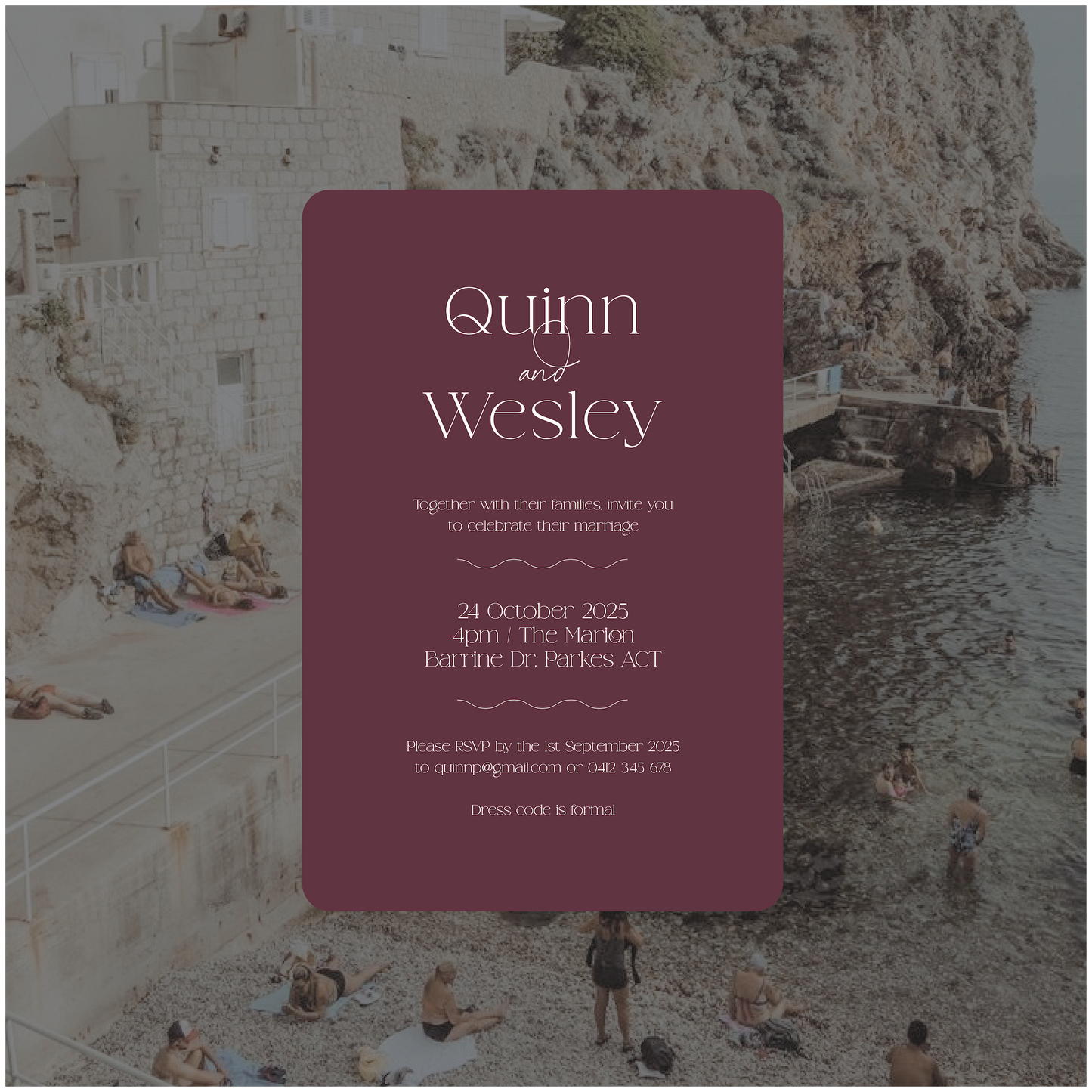 Dubrovnik Single Invitation