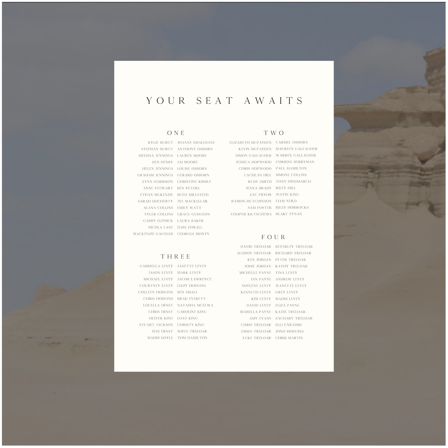 Faiyum Seating Chart
