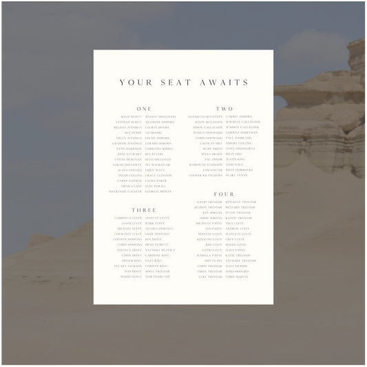 Faiyum Seating Chart