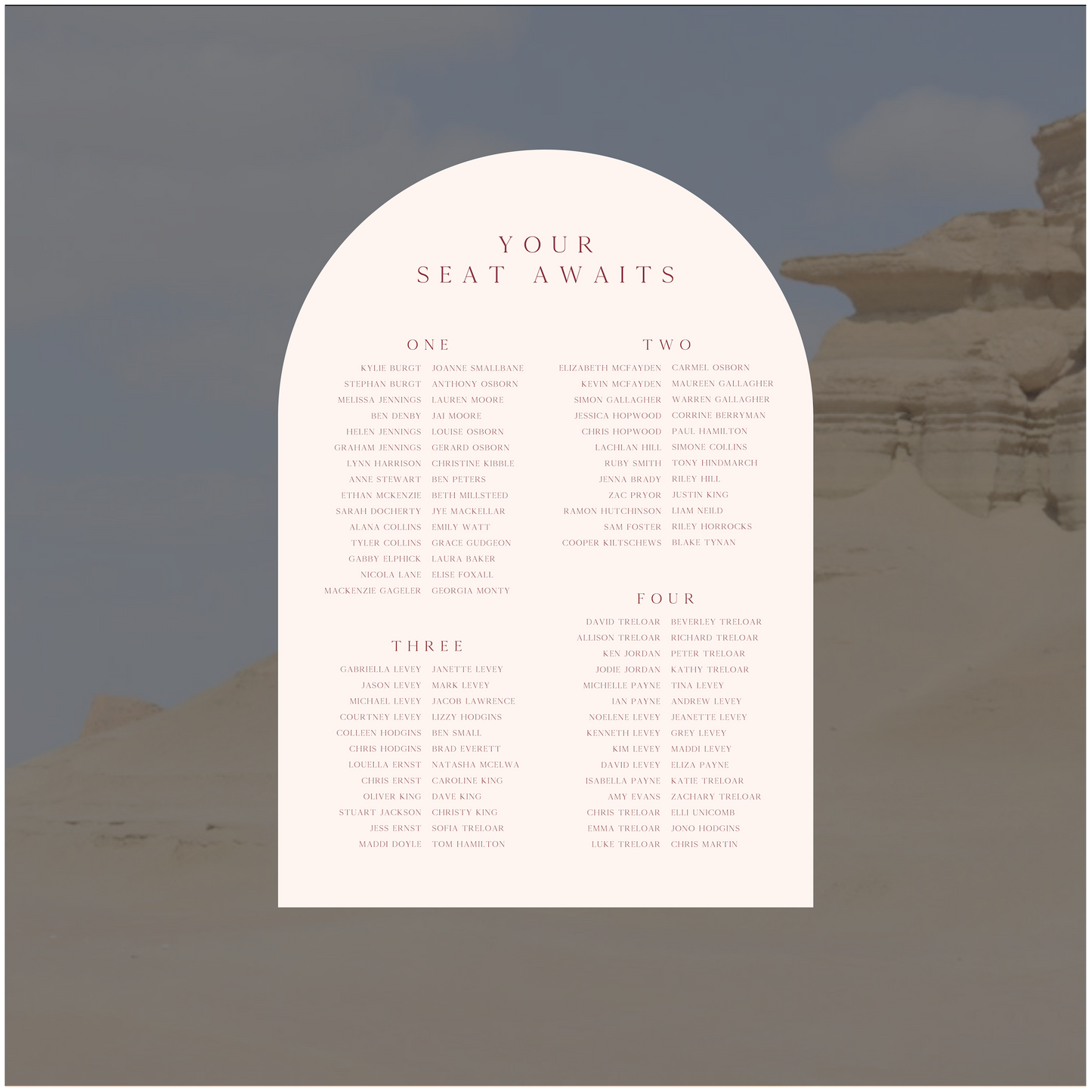 Faiyum Seating Chart