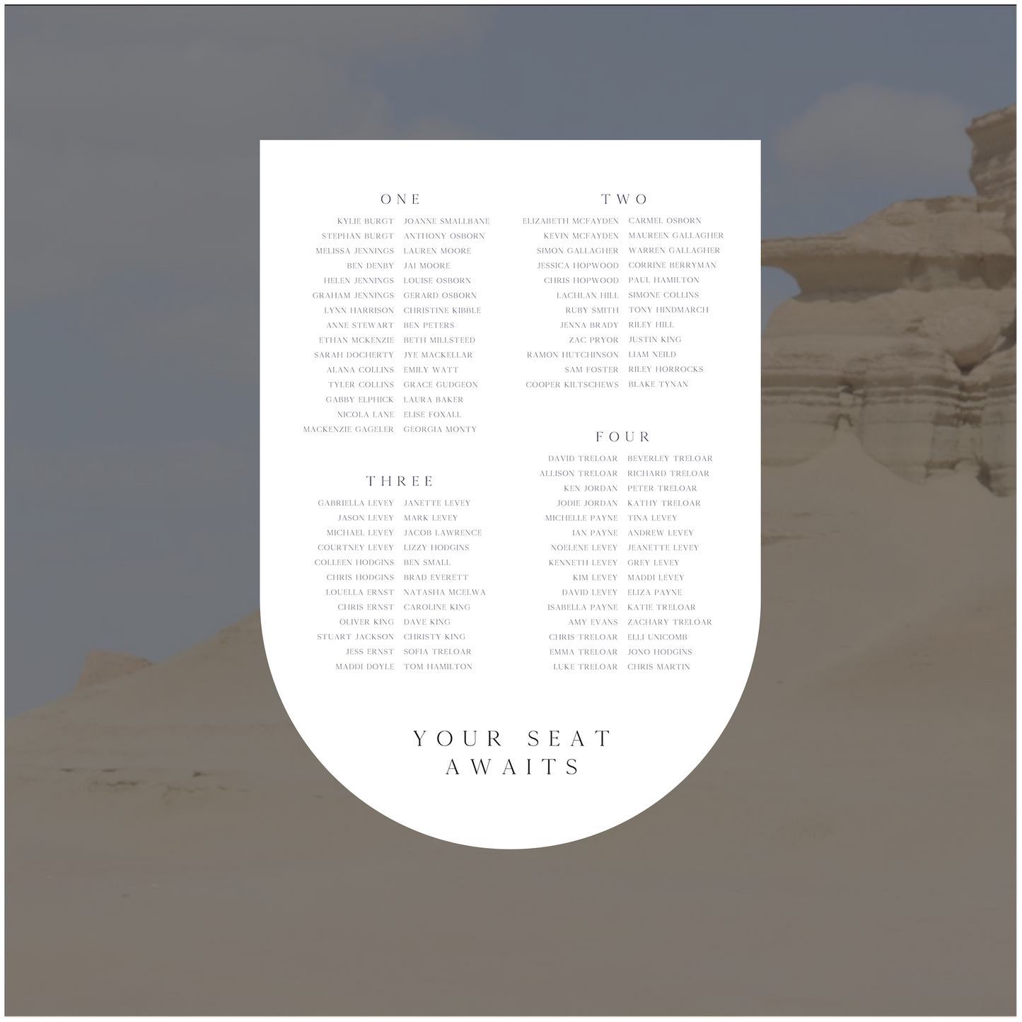 Faiyum Seating Chart
