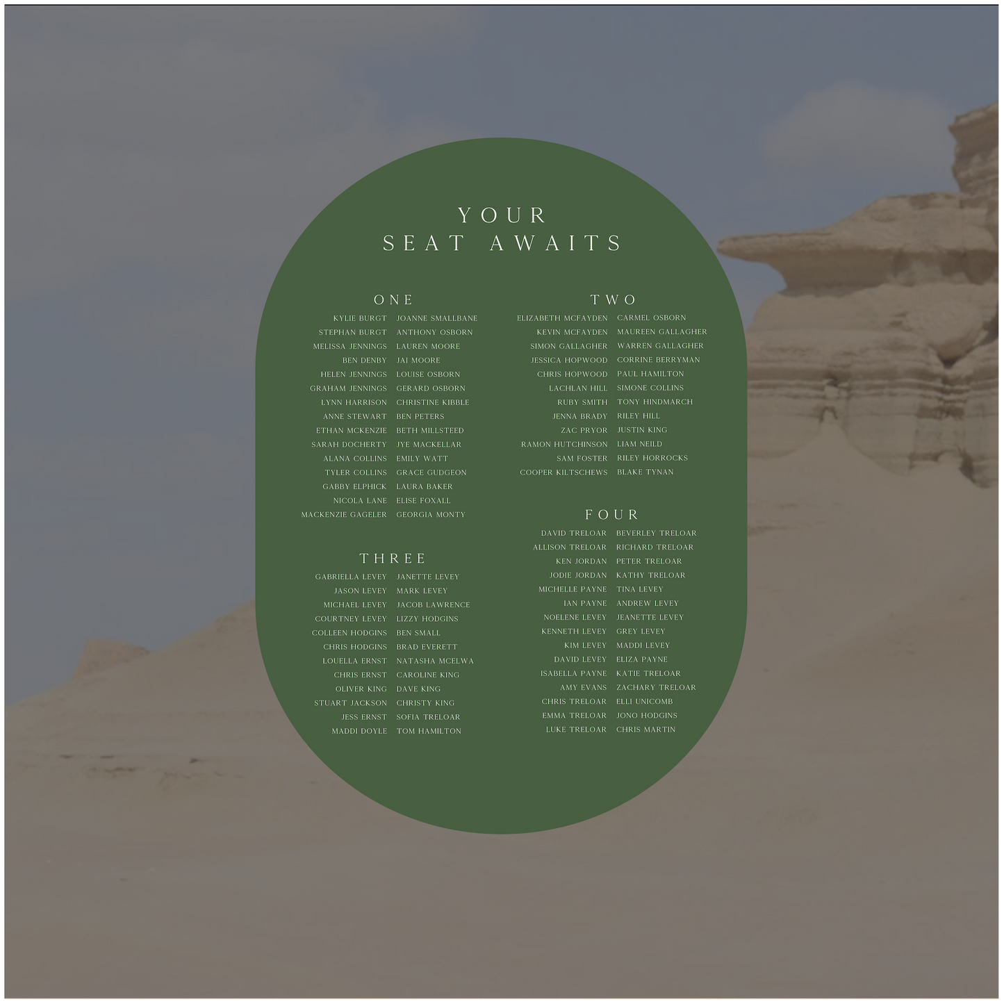 Faiyum Seating Chart