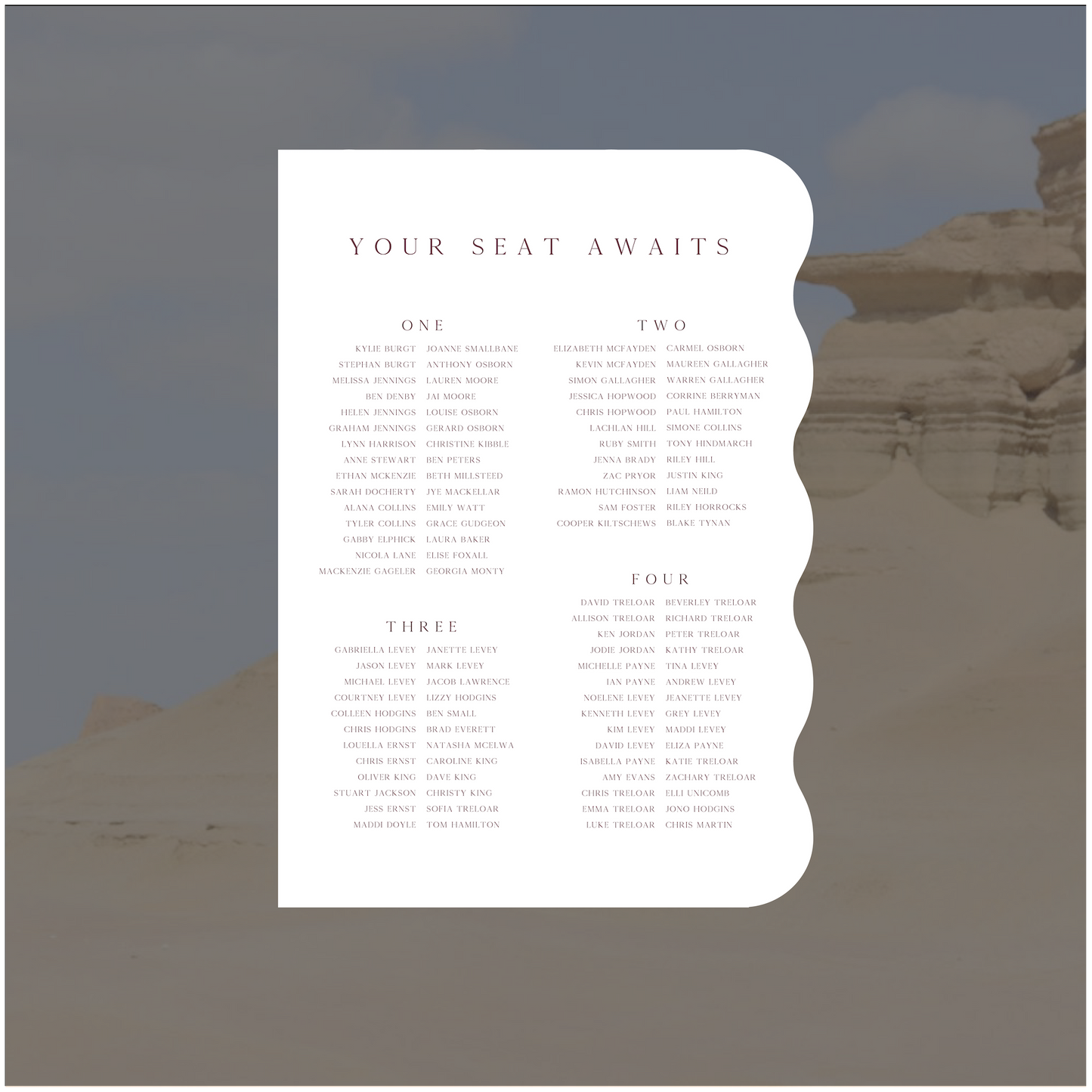 Faiyum Seating Chart