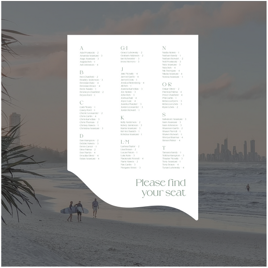 Gold Coast Seating Chart