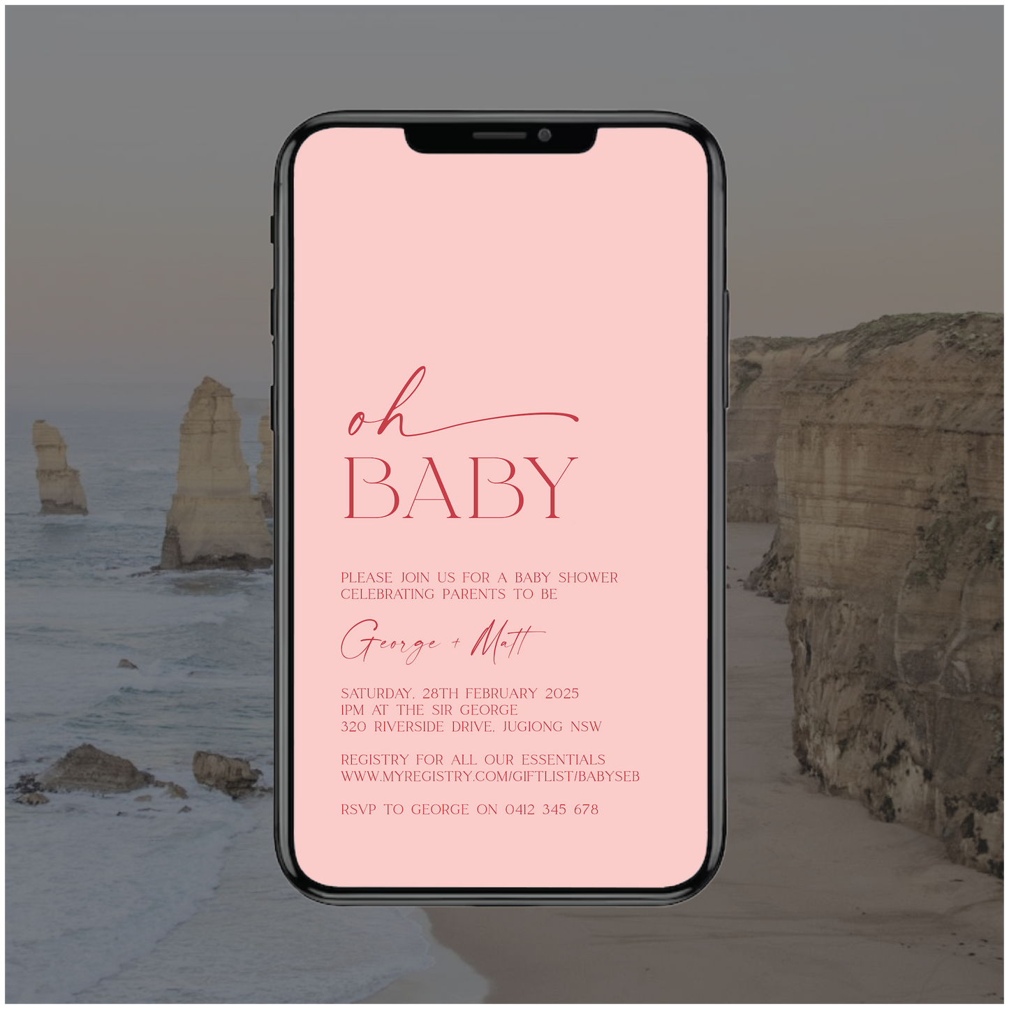 Great Ocean Road Digital File Invitation