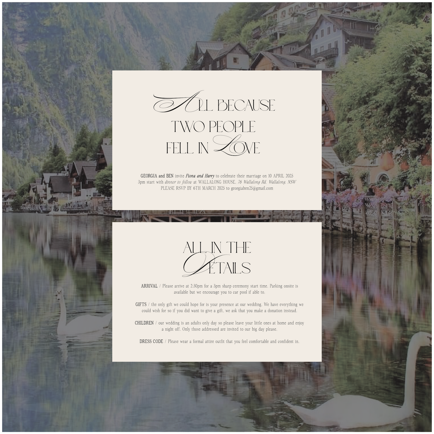 Hallstatt Single Invitation