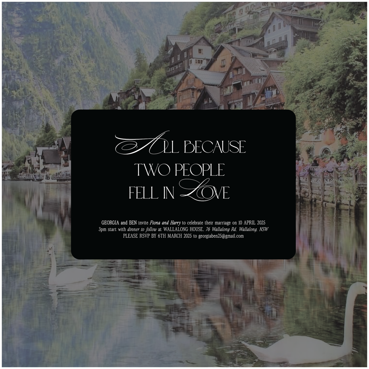 Hallstatt Single Invitation