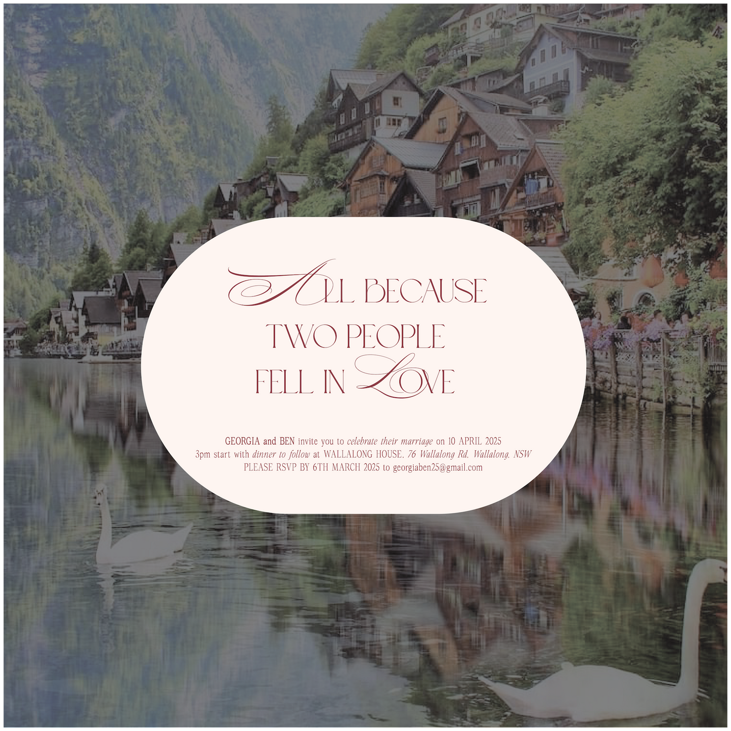 Hallstatt Single Invitation