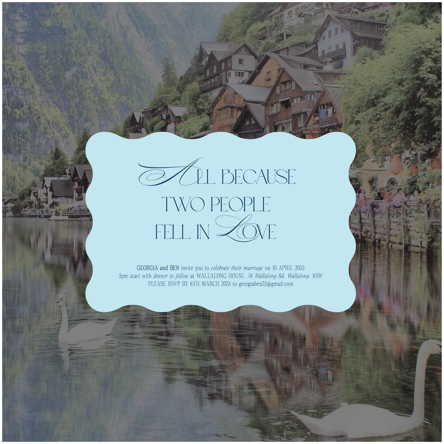 Hallstatt Single Invitation