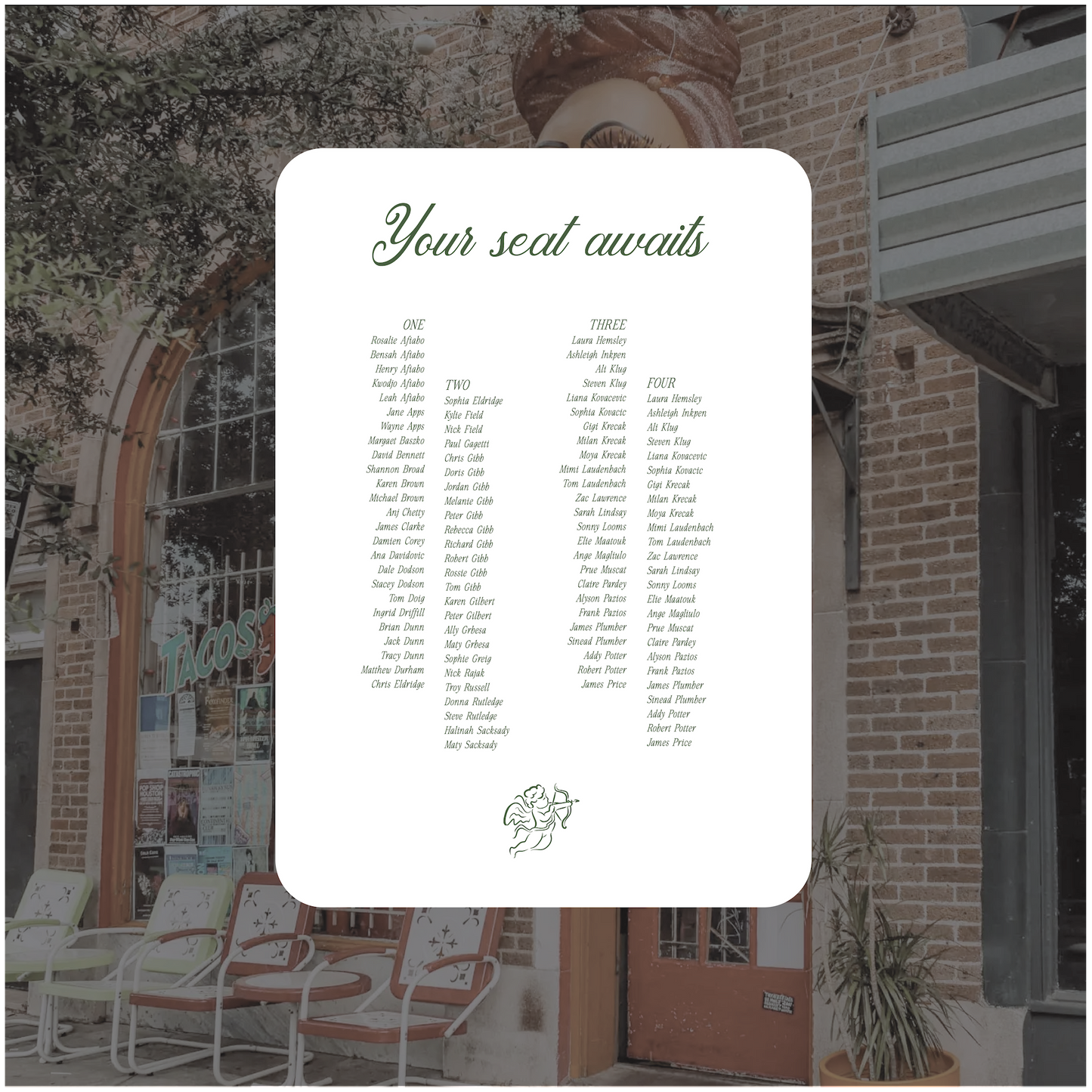 Houston Seating Chart