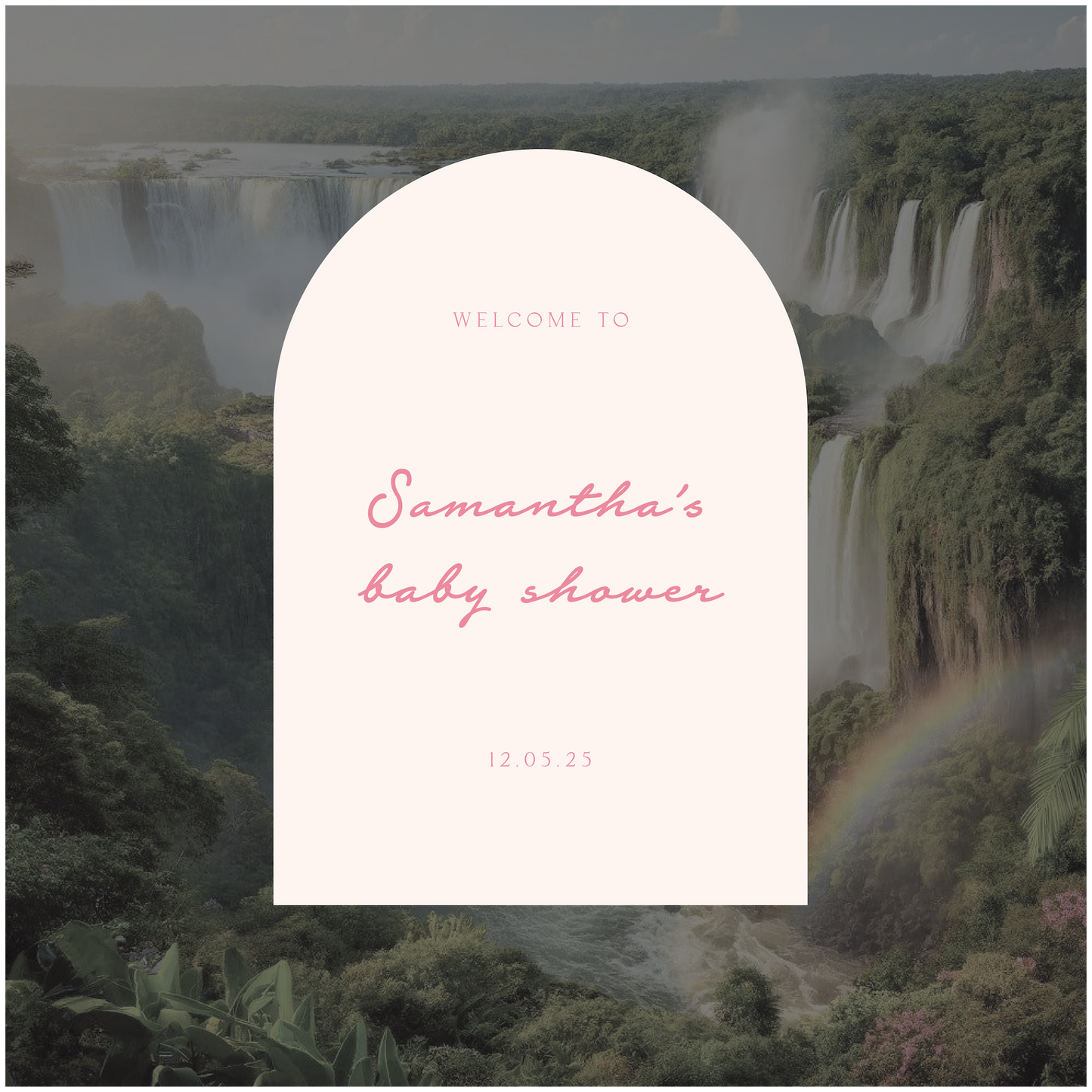 Iguazu Falls Baby Shower Welcome Sign