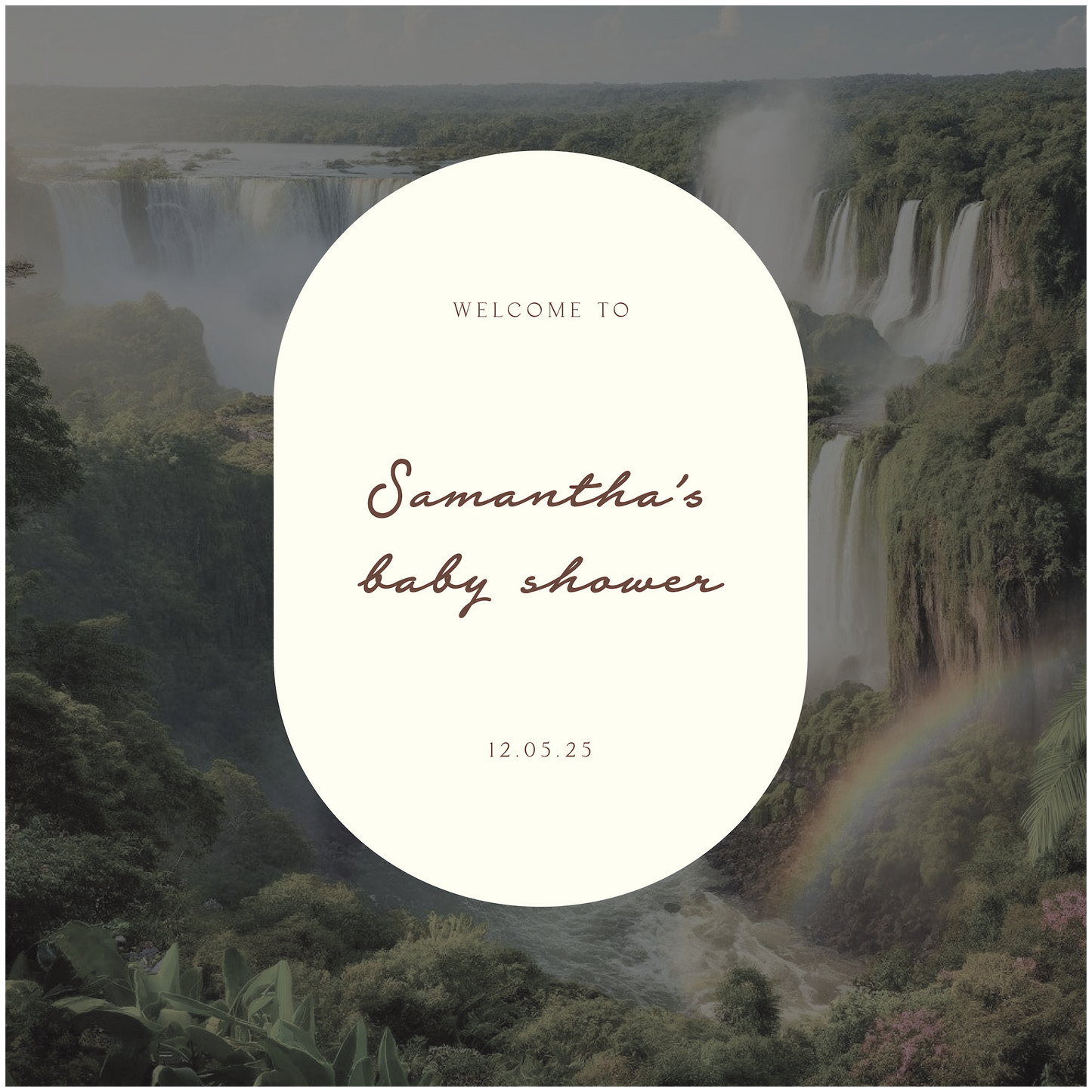 Iguazu Falls Baby Shower Welcome Sign