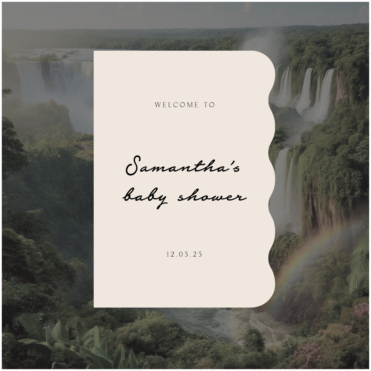 Iguazu Falls Baby Shower Welcome Sign