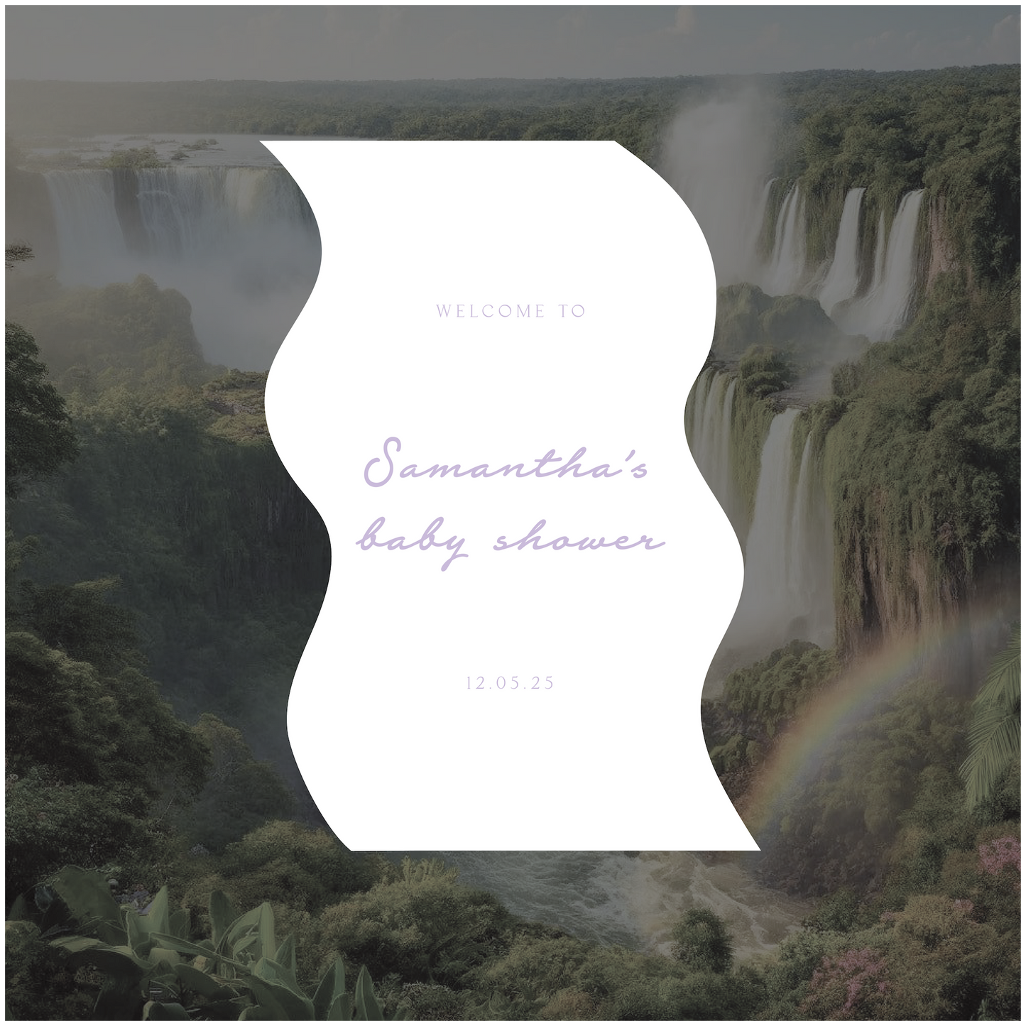 Iguazu Falls Baby Shower Welcome Sign
