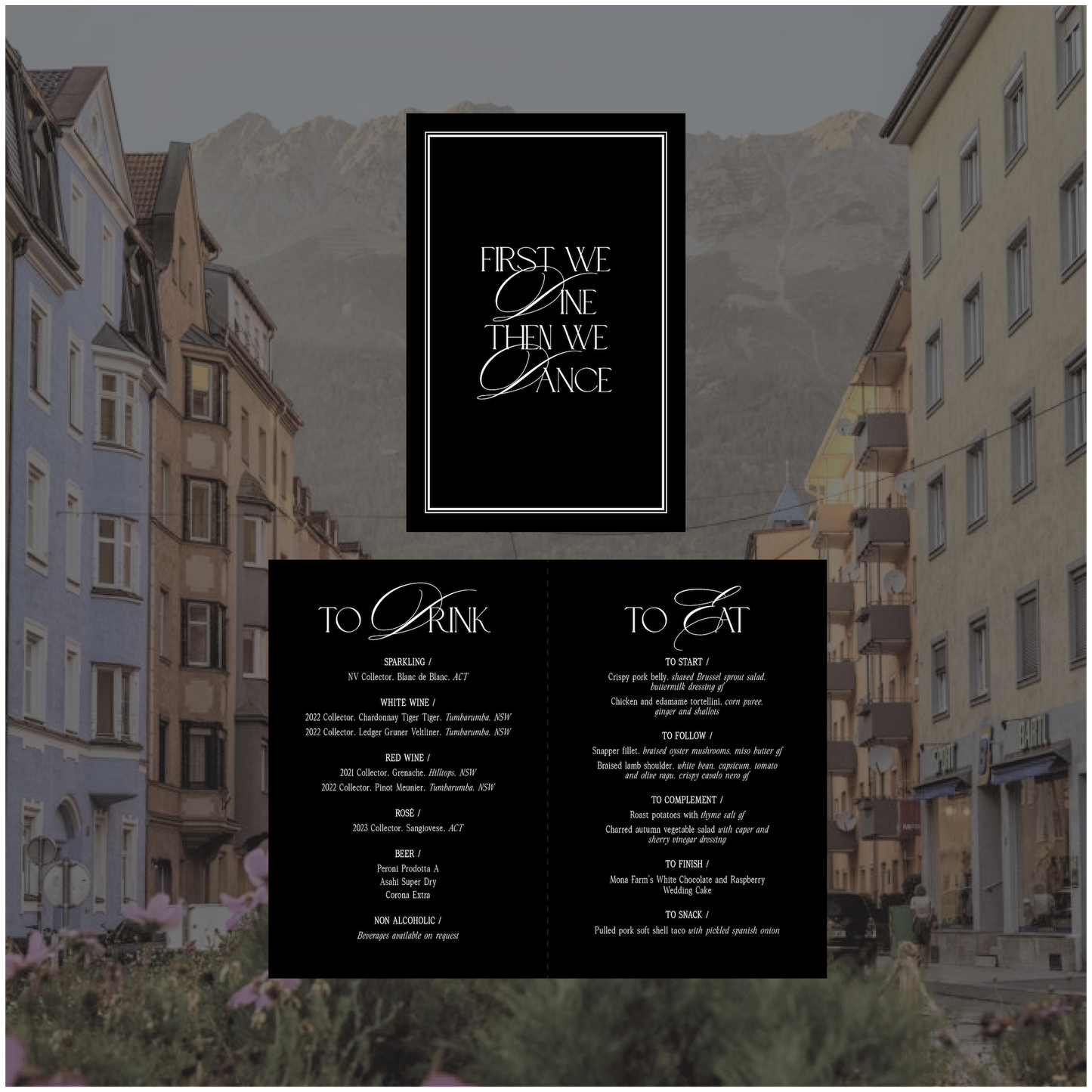 Innsbruck Standing Table Menu
