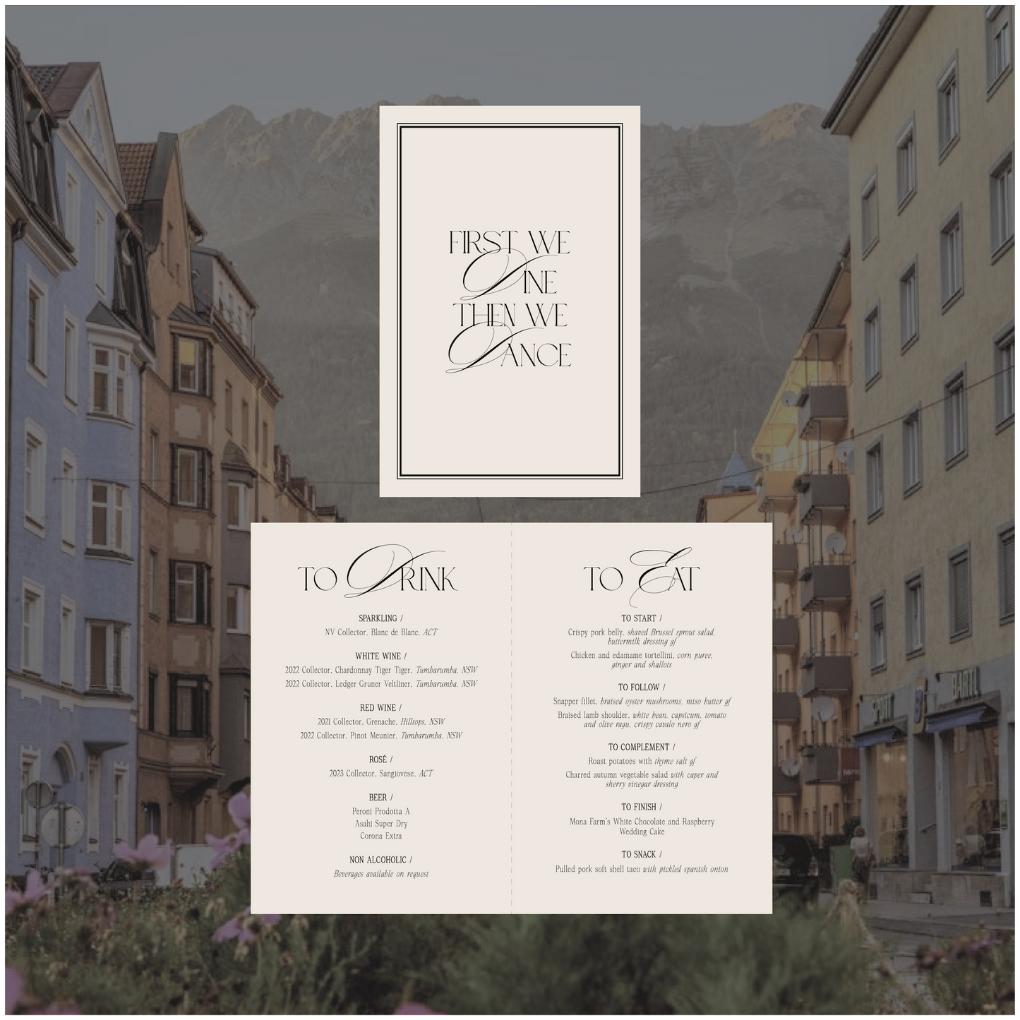 Innsbruck Standing Table Menu