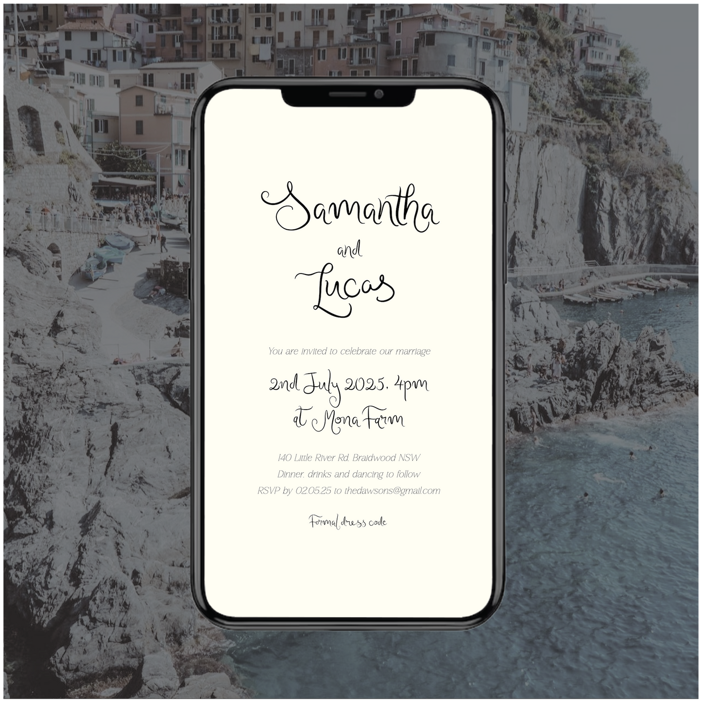 Amalfi Digital File Invitation