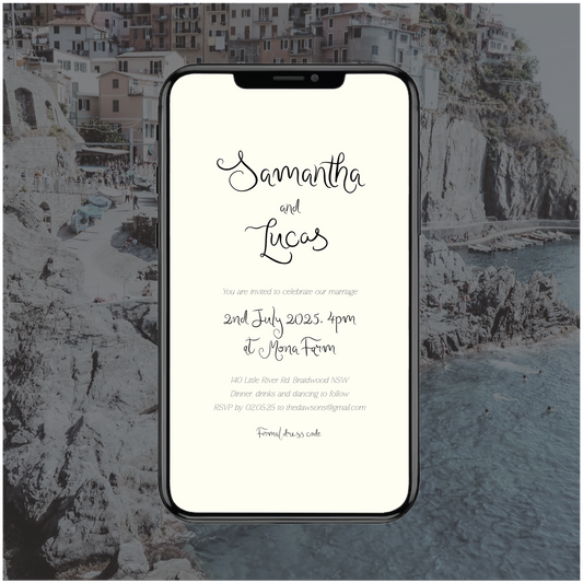 Amalfi Digital File Invitation
