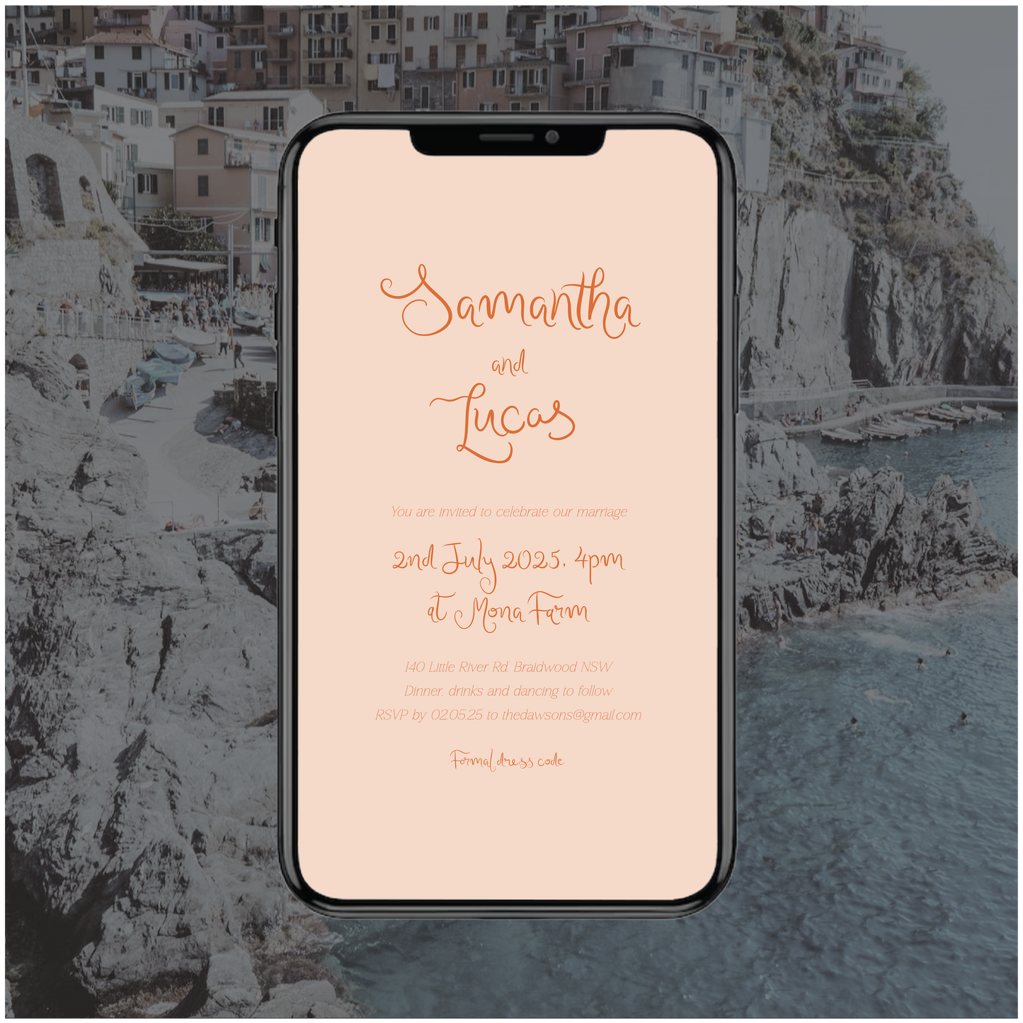 Amalfi Digital File Invitation