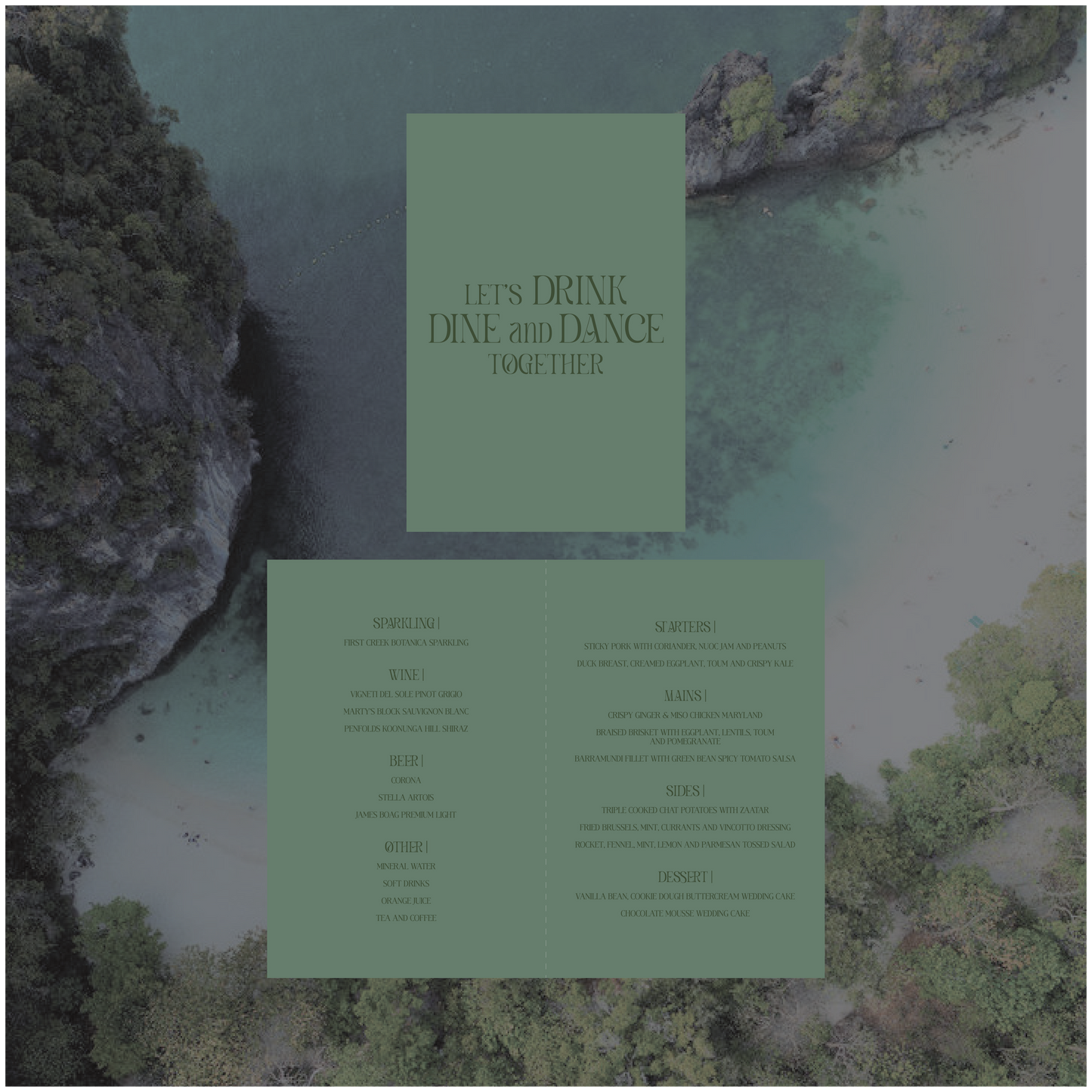 Krabi Standing Table Menu