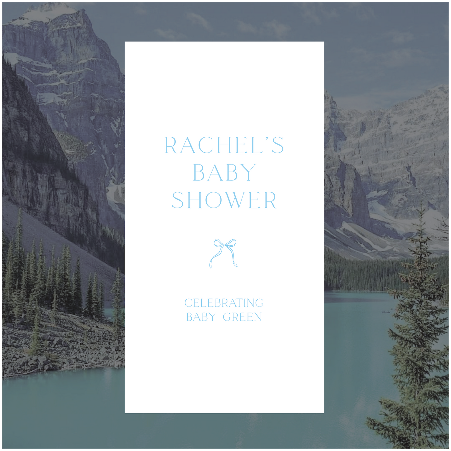 Lake Louise Baby Shower Linen Sign