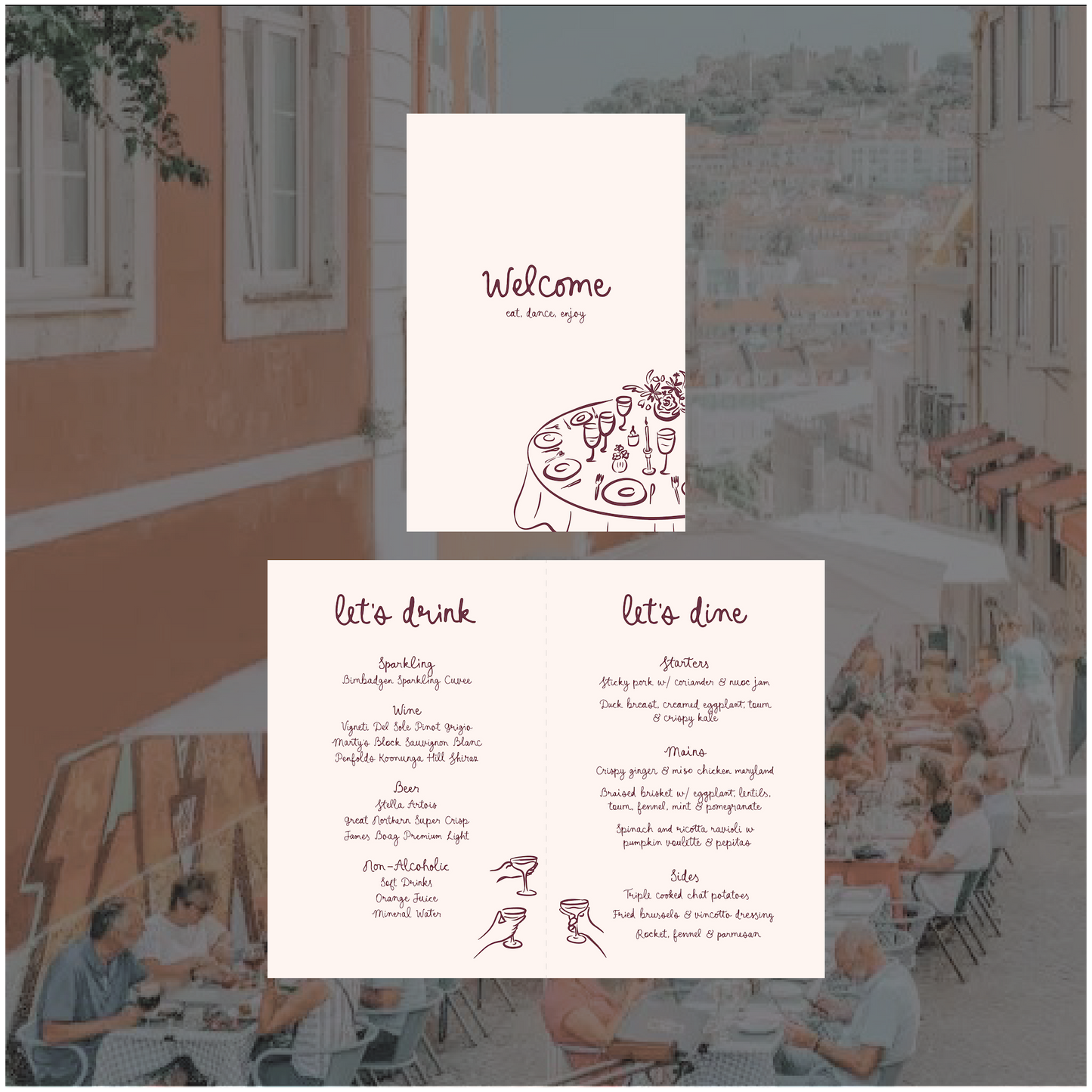 Lisbon Standing Table Menu