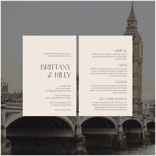London Single Invitation